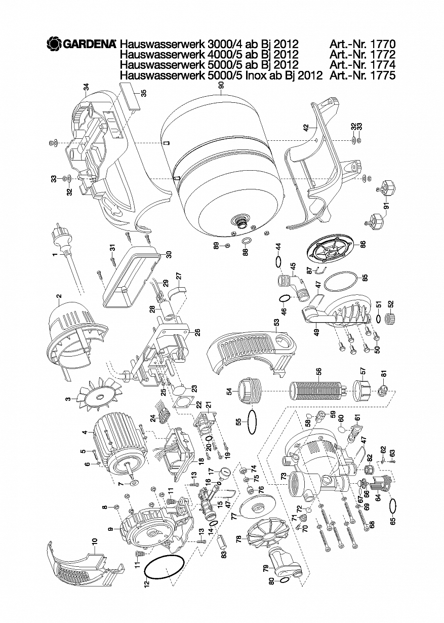 Насос Gardena PRESSURE TANK UNIT 3000/4, Art. 1770-20, 2012 - 2013 