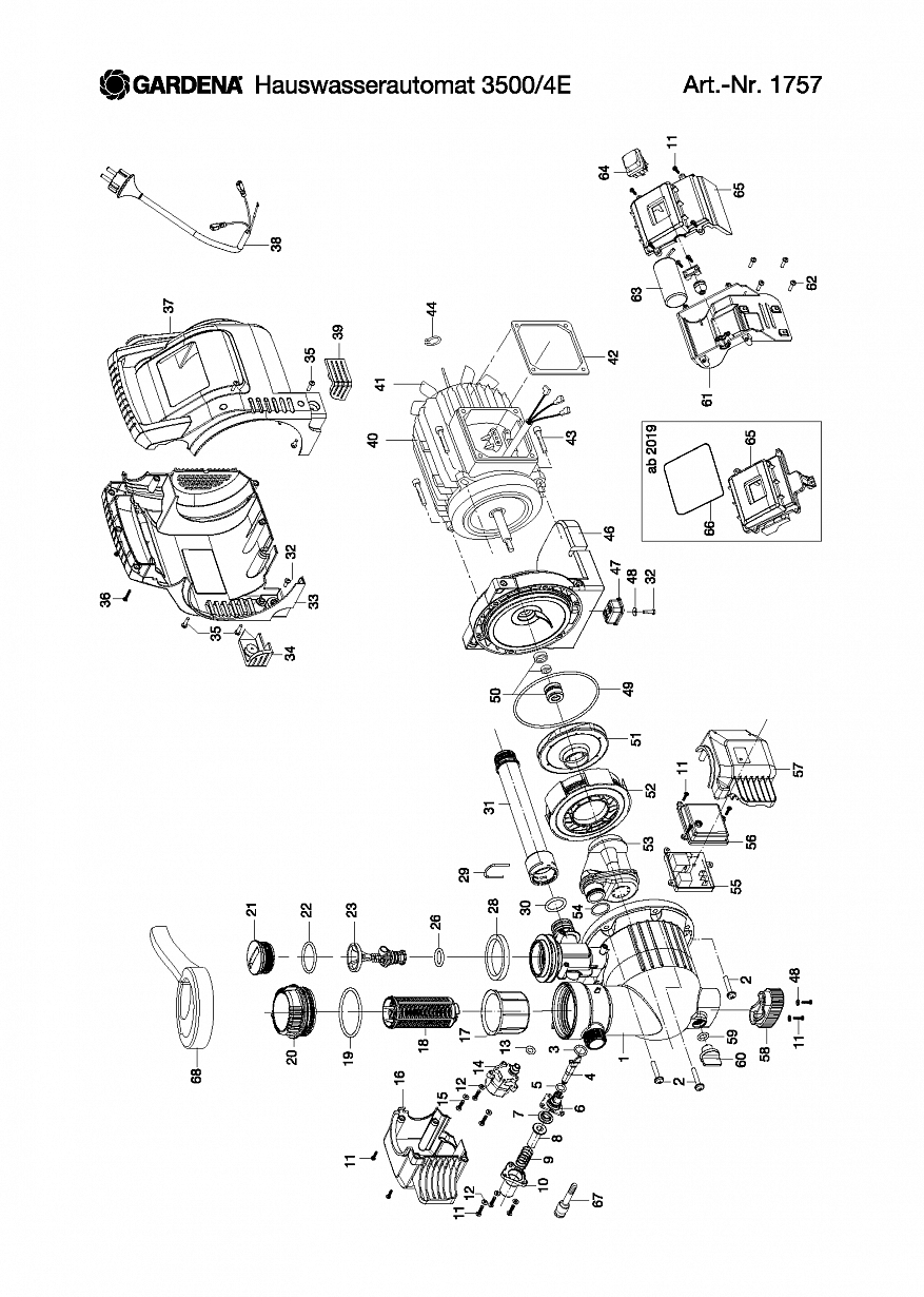 Насос Gardena CLASSIC ELECTRONIC PRESSURE PUMP 3500/4 E, 1757, until 2018 