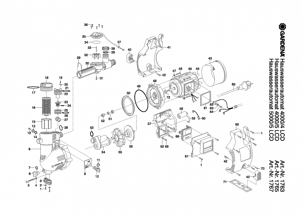 Насос Gardena ELECTRONIC PRESSURE PUMP 5000/5 LCD, Art. 1767-20