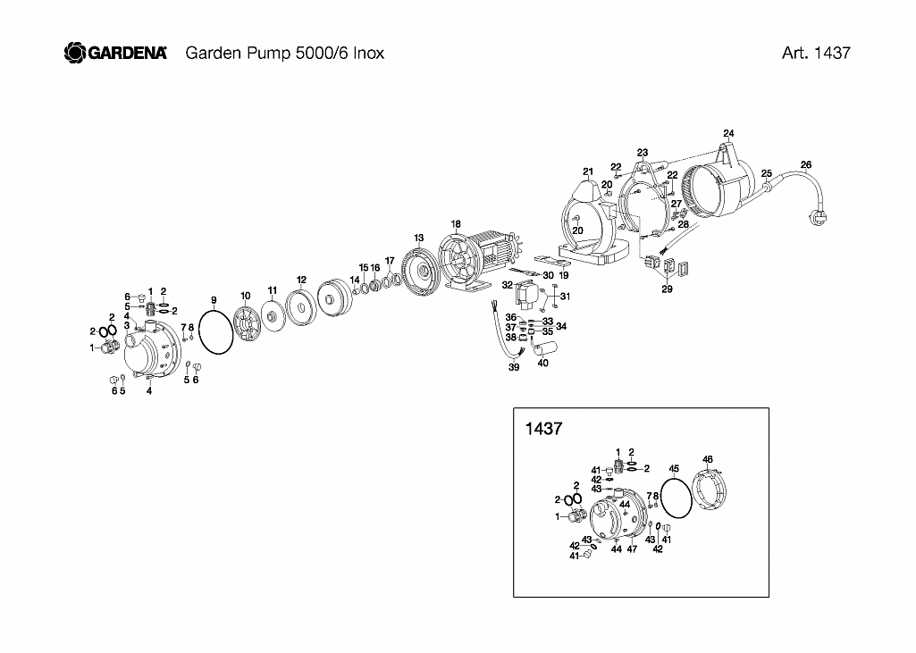 Насос Gardena GARDEN PUMP 5000/6 INOX, Art. 1437-20, 