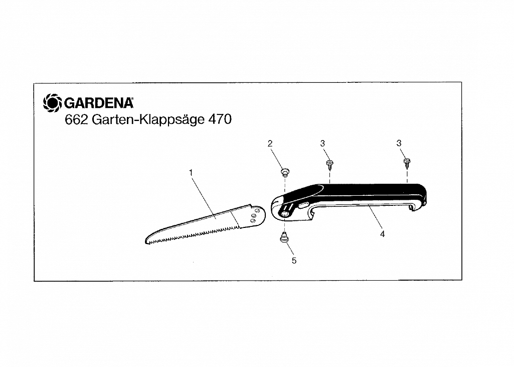 1  Ручной инструмент Gardena GARDENERS FOLDING SAW 470, 662, до 2013 года 00662-20 