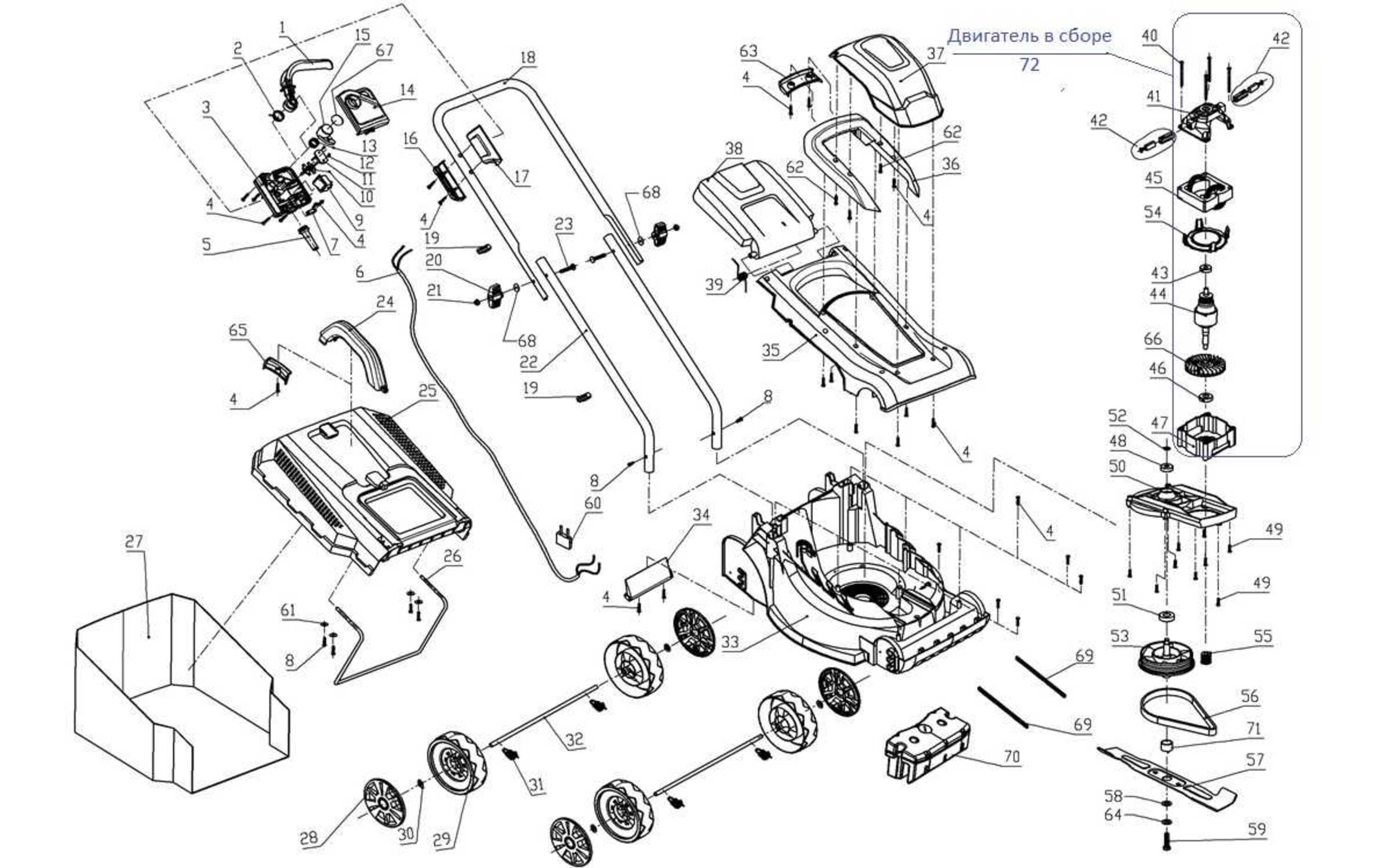 Газонокосилка электрическая Greenworks GLM1232, 1200 Вт, 33 см