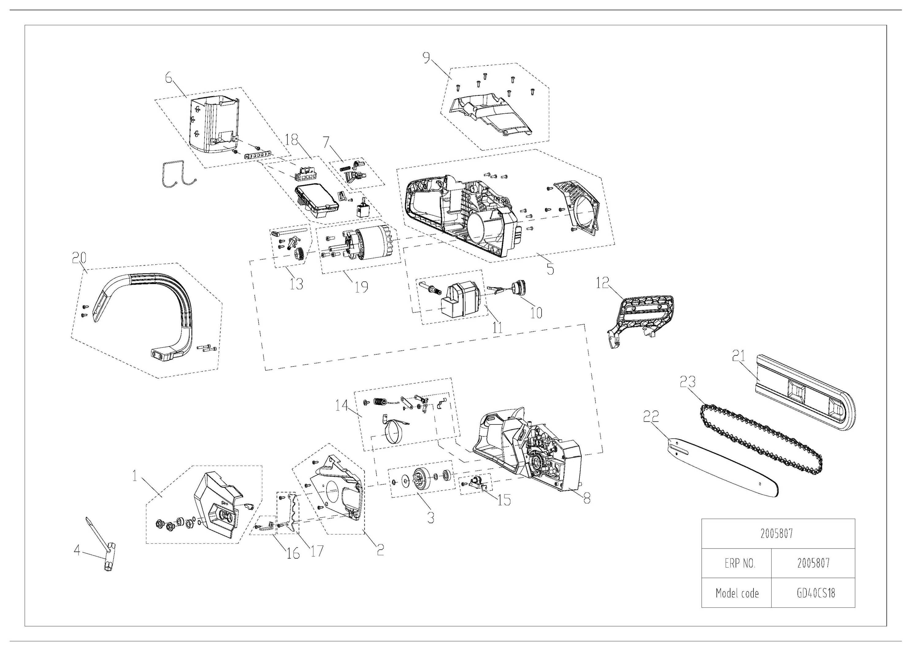 Цепная пила аккумуляторная GreenWorks  GD40CS18, 40V, 40 см, бесщеточная,  с АКБ 6АЧ и ЗУ