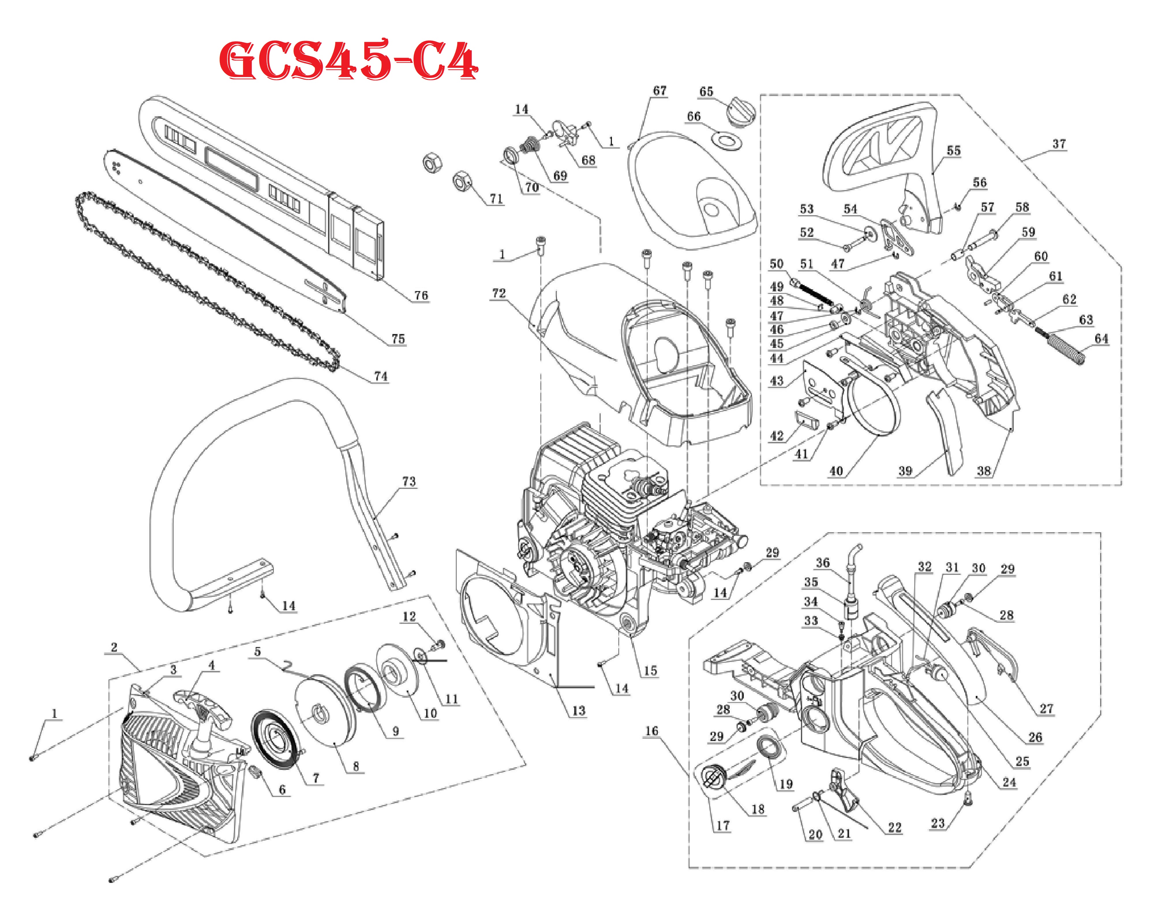 Бензопила GCS45-C4