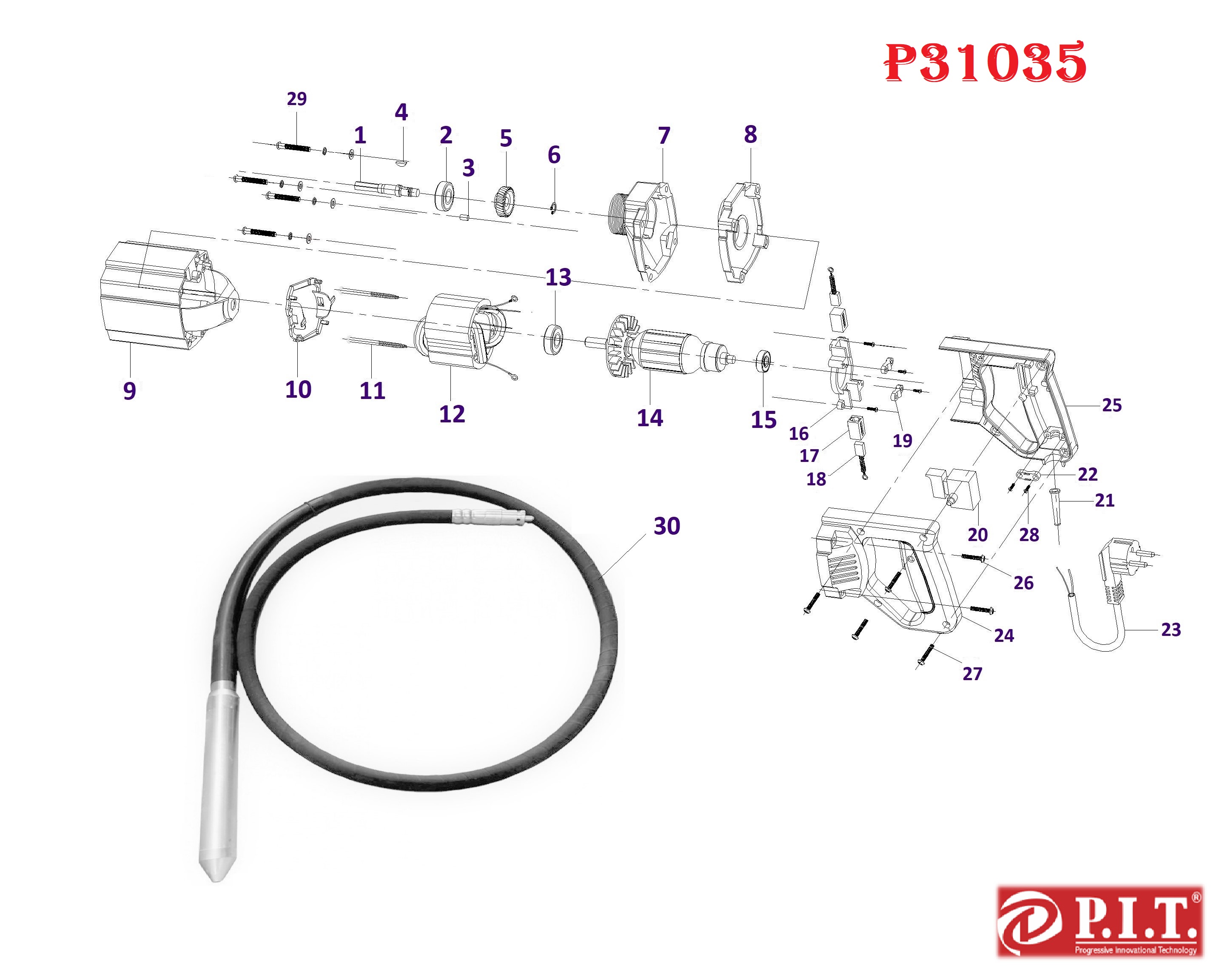 Вибратор ручной для бетона P31035 (Старый тип)