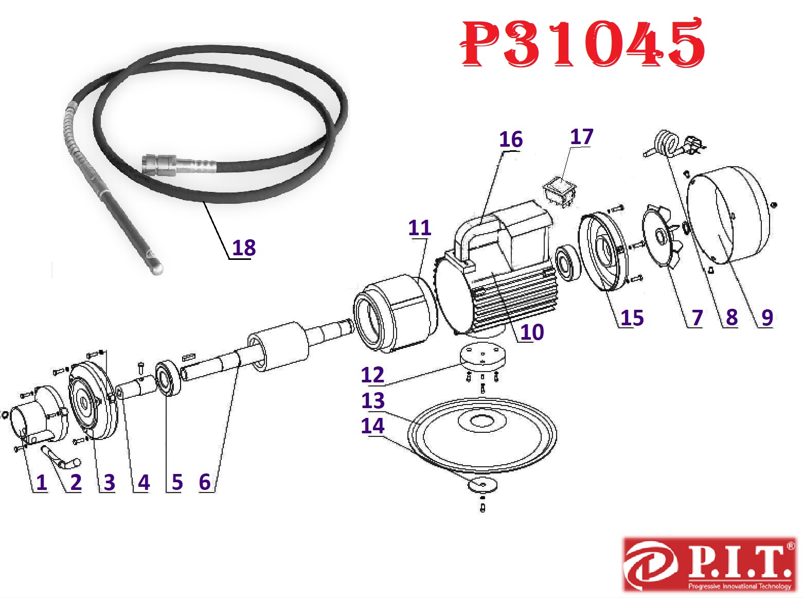 Вибратор стационарный для бетона P31045