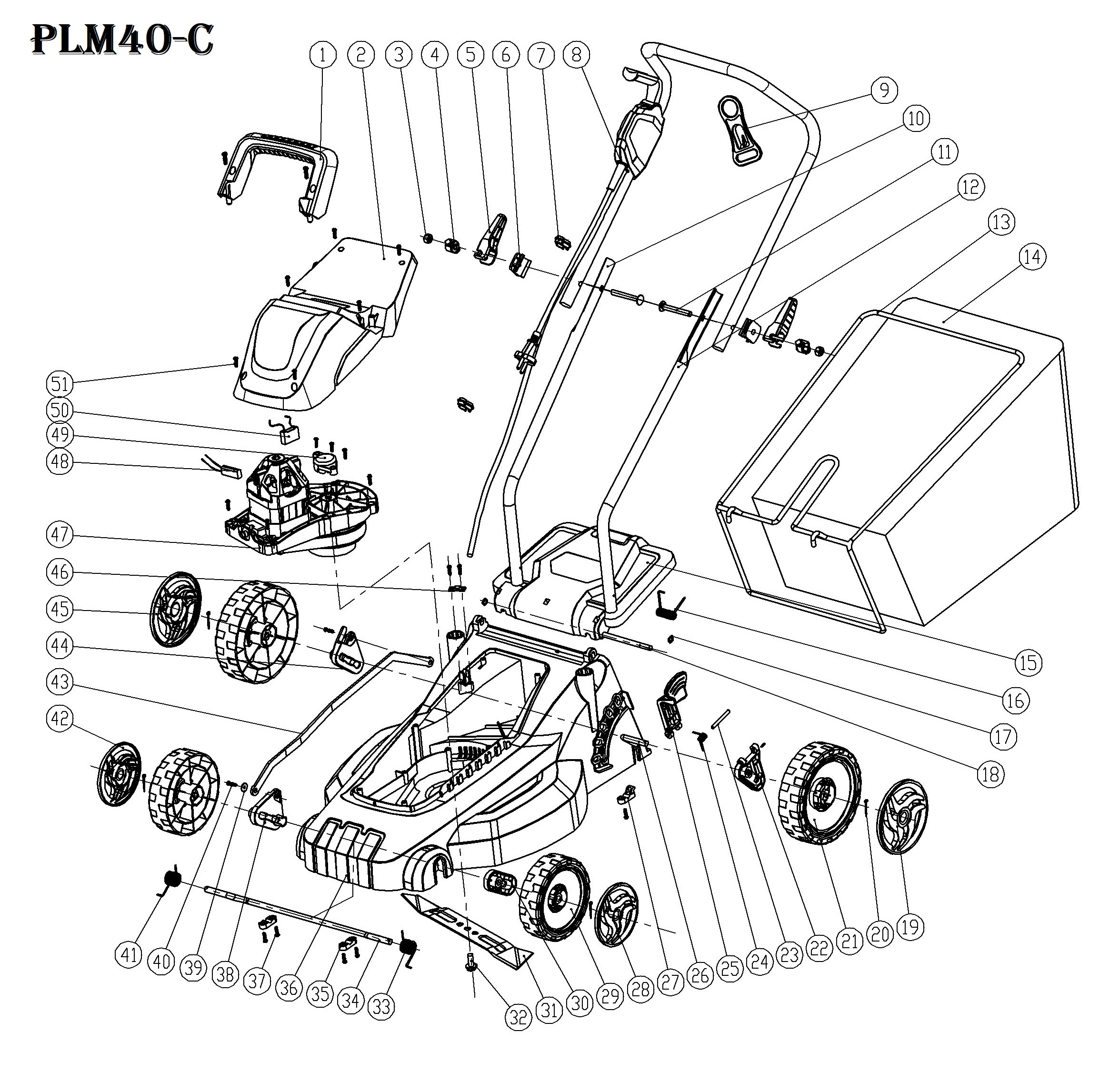 Газонокосилка электрическая PLM40-C