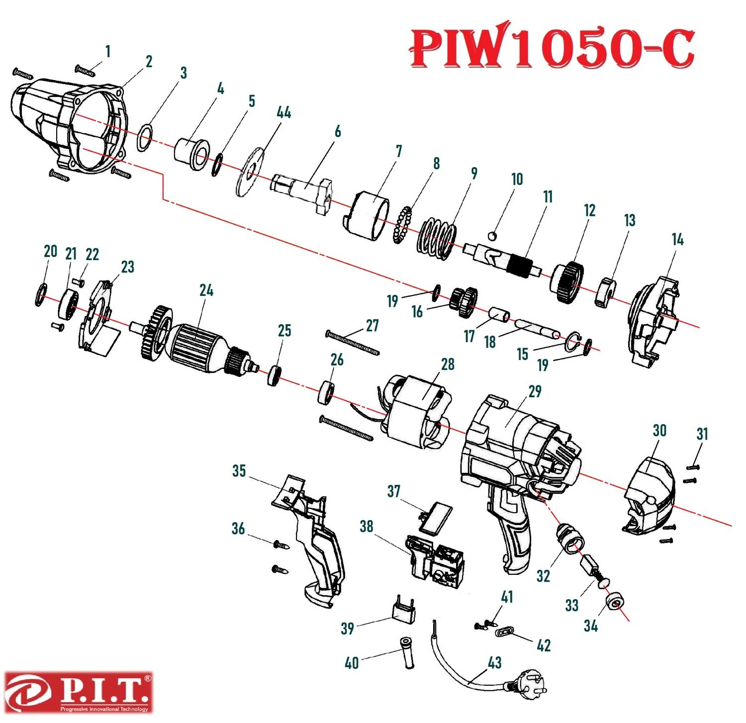 Гайковерт сетевой PIW1050-С