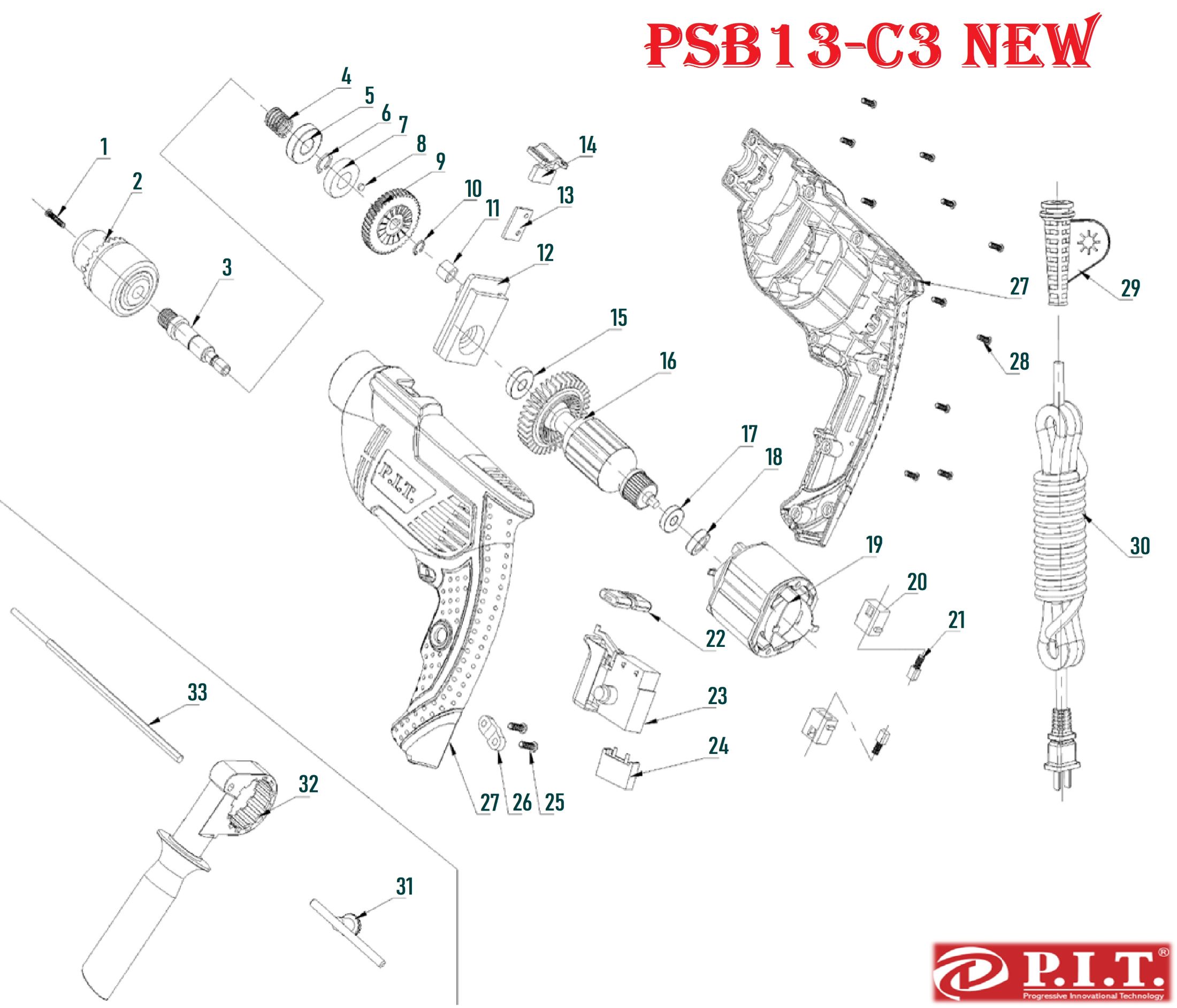 Дрель ударная  PSB13-C3 NEW