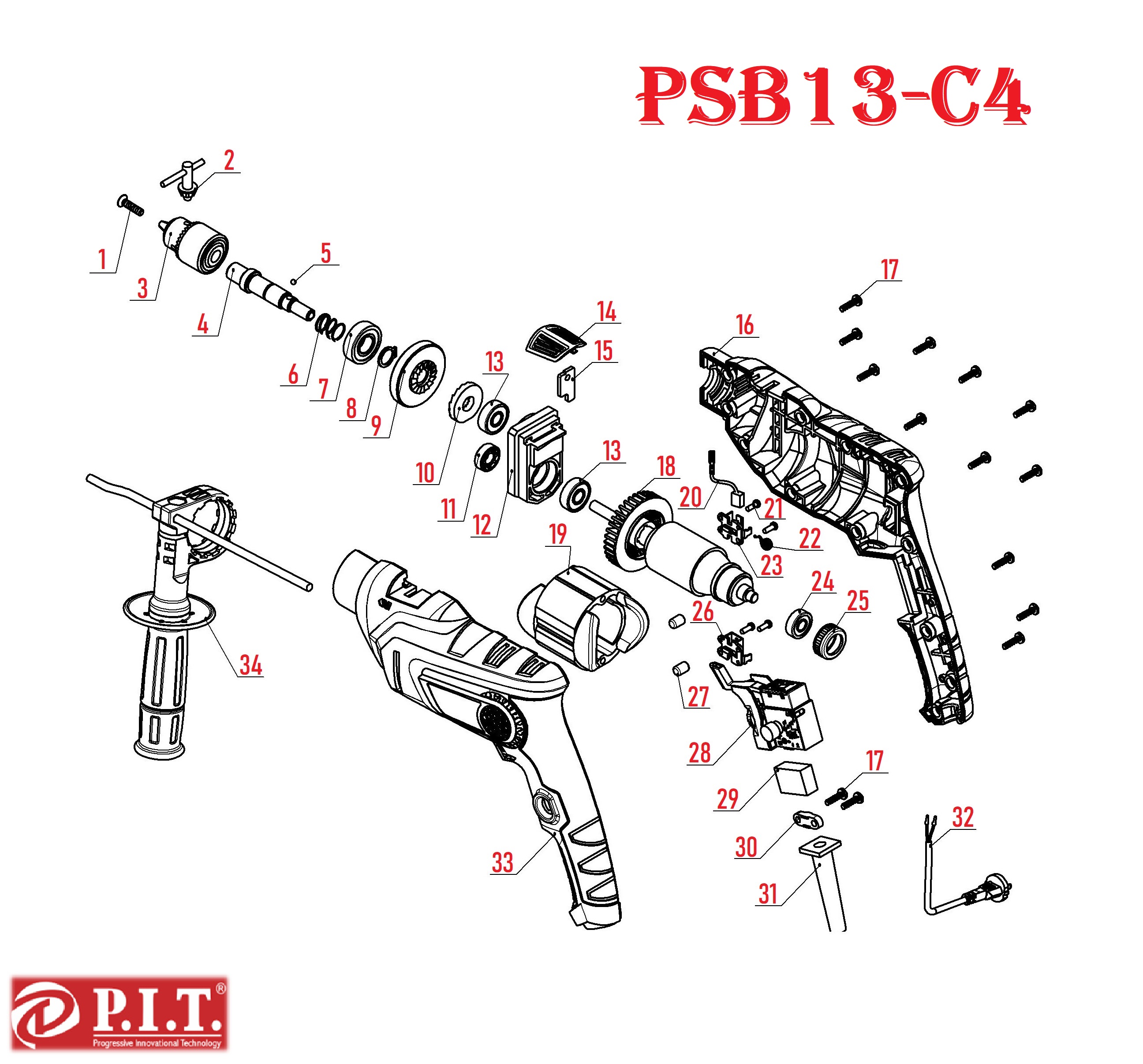 Дрель ударная  PSB13-C4