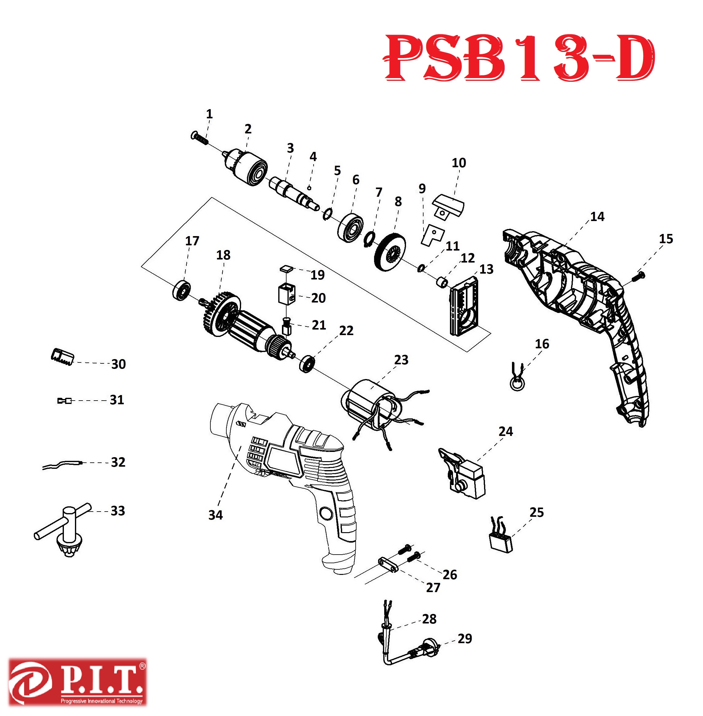 Дрель ударная  PSB13-D