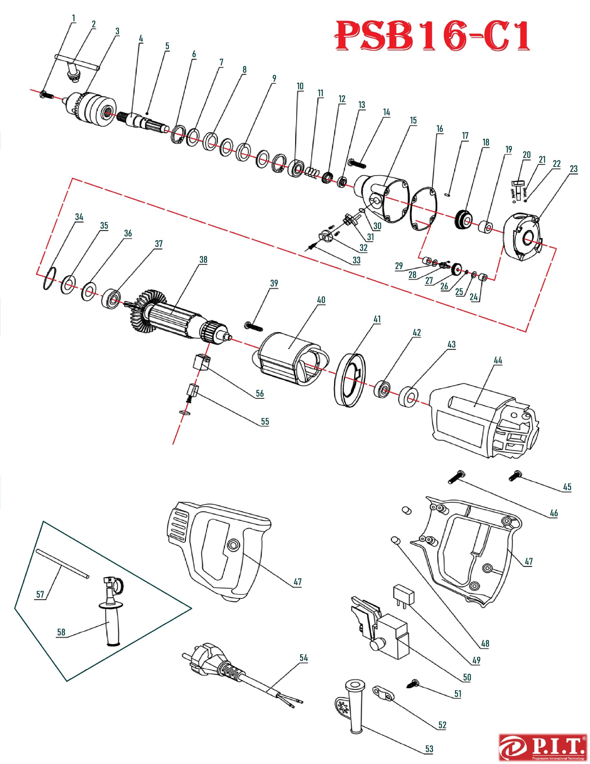 Дрель ударная  PSB16-C1