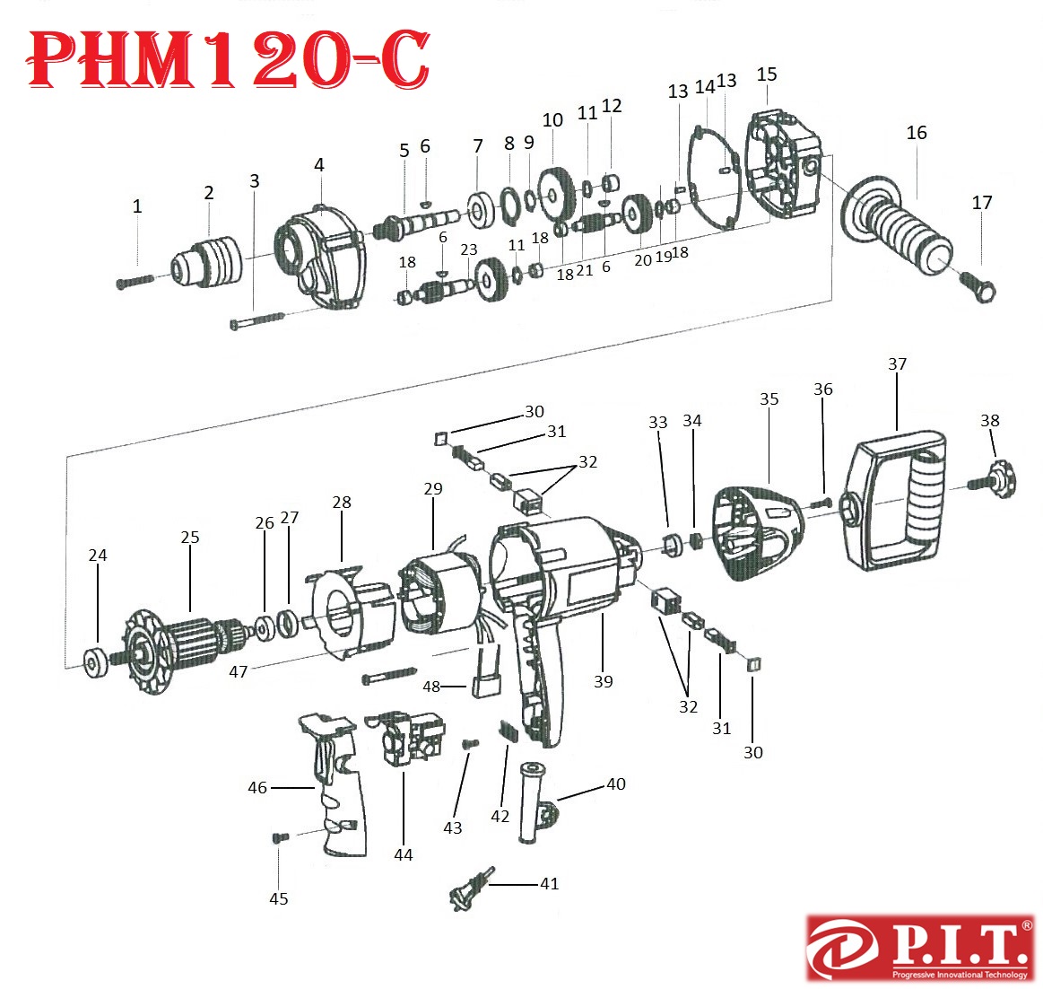 Дрель миксер PHM120-C