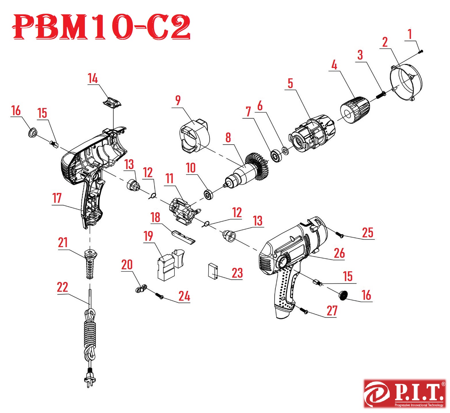 Дрель шуруповерт сетев PBM10-C2