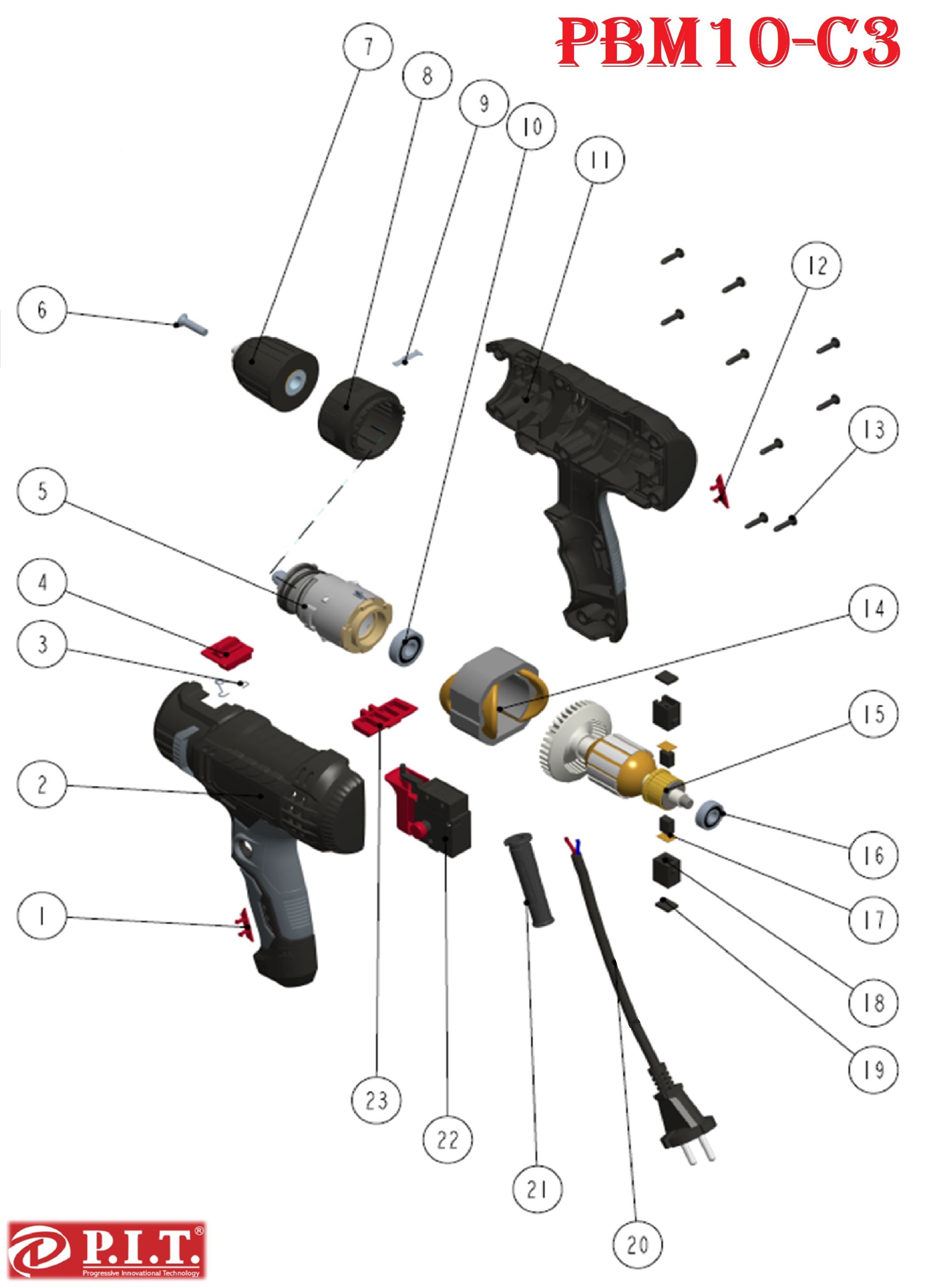 Дрель шуруповерт сетев PBM10-C3