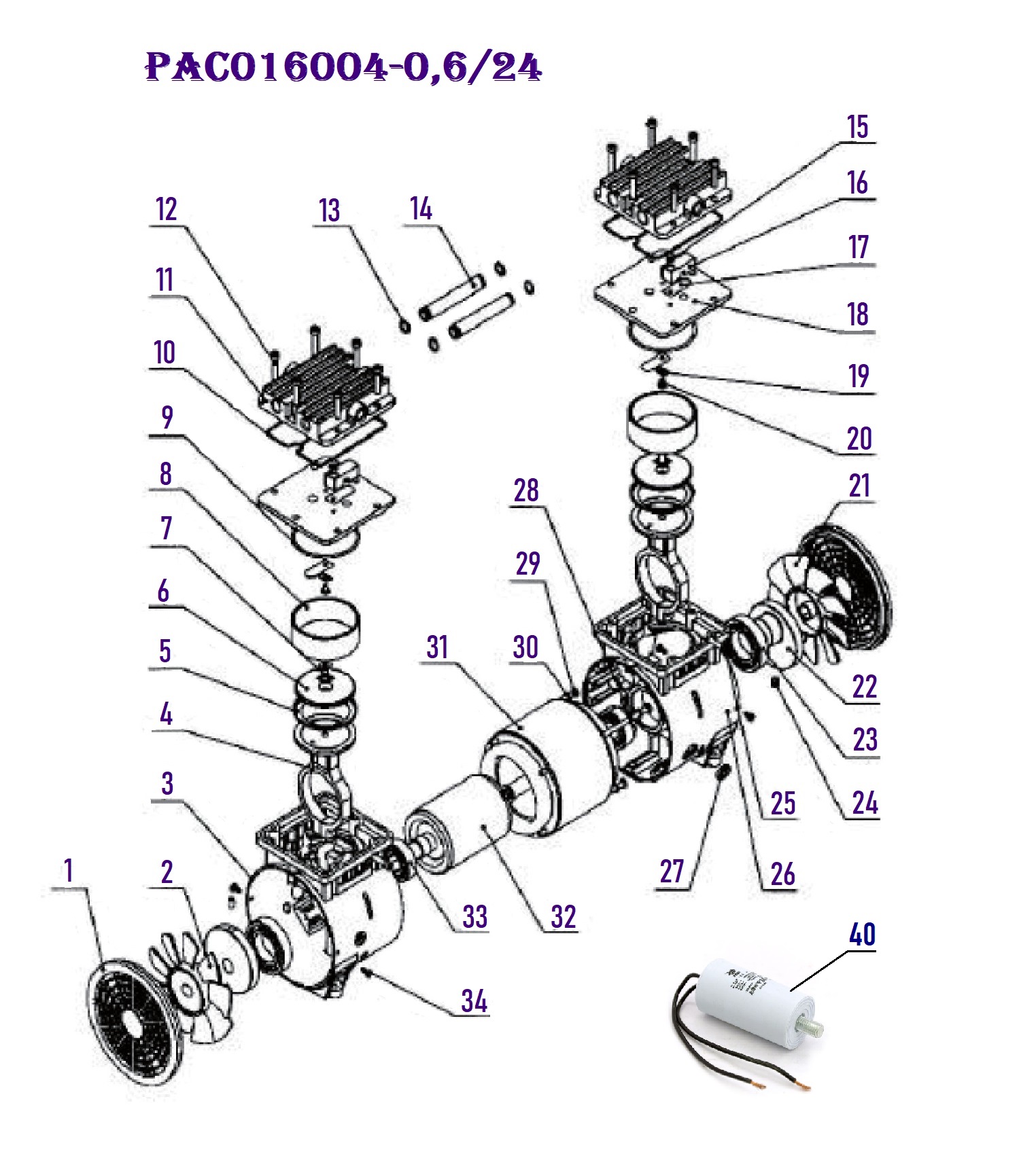 Компрессор PAC016004-0,6/24