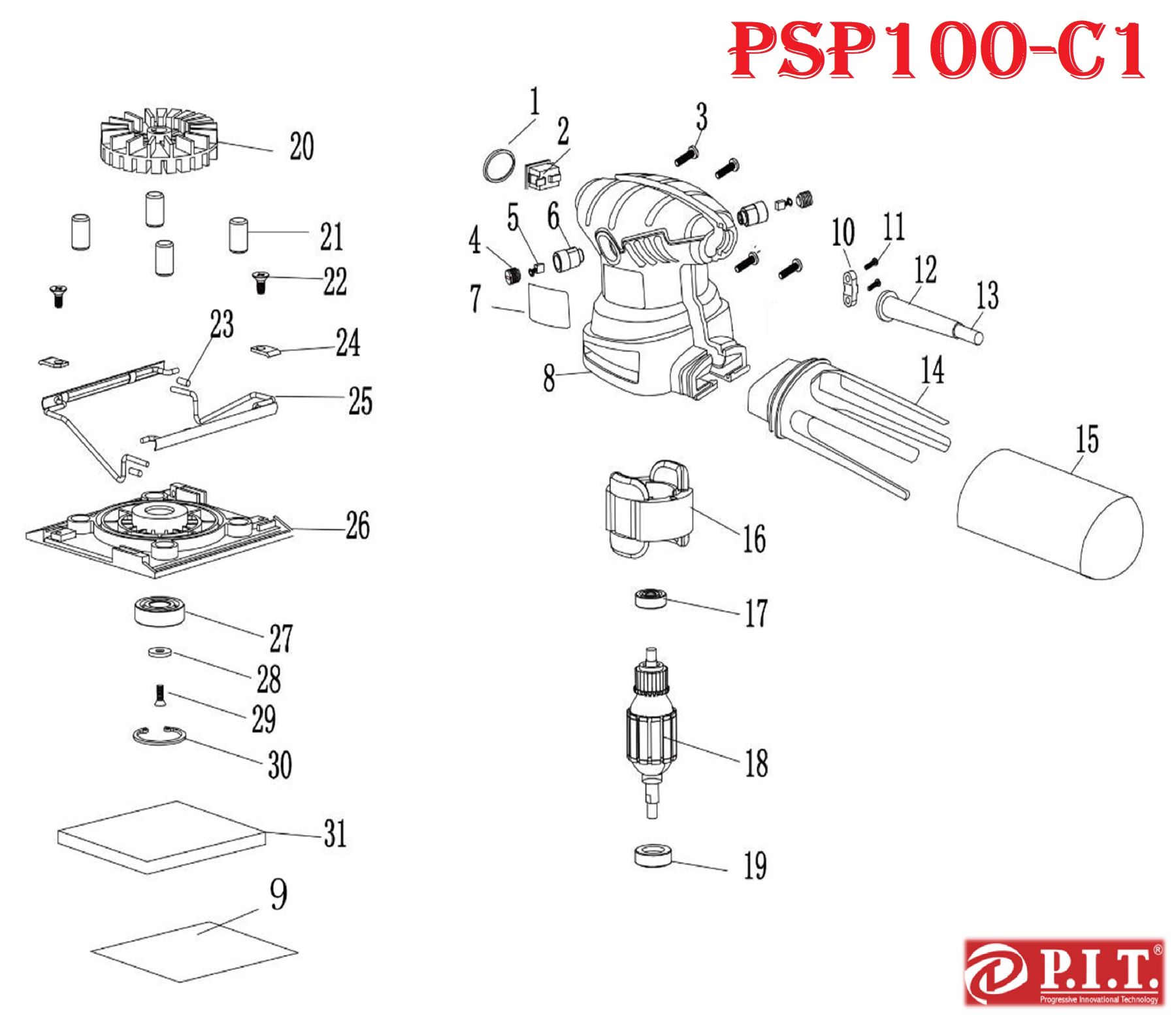 Шлифмашина вибрационная PSP100-C1