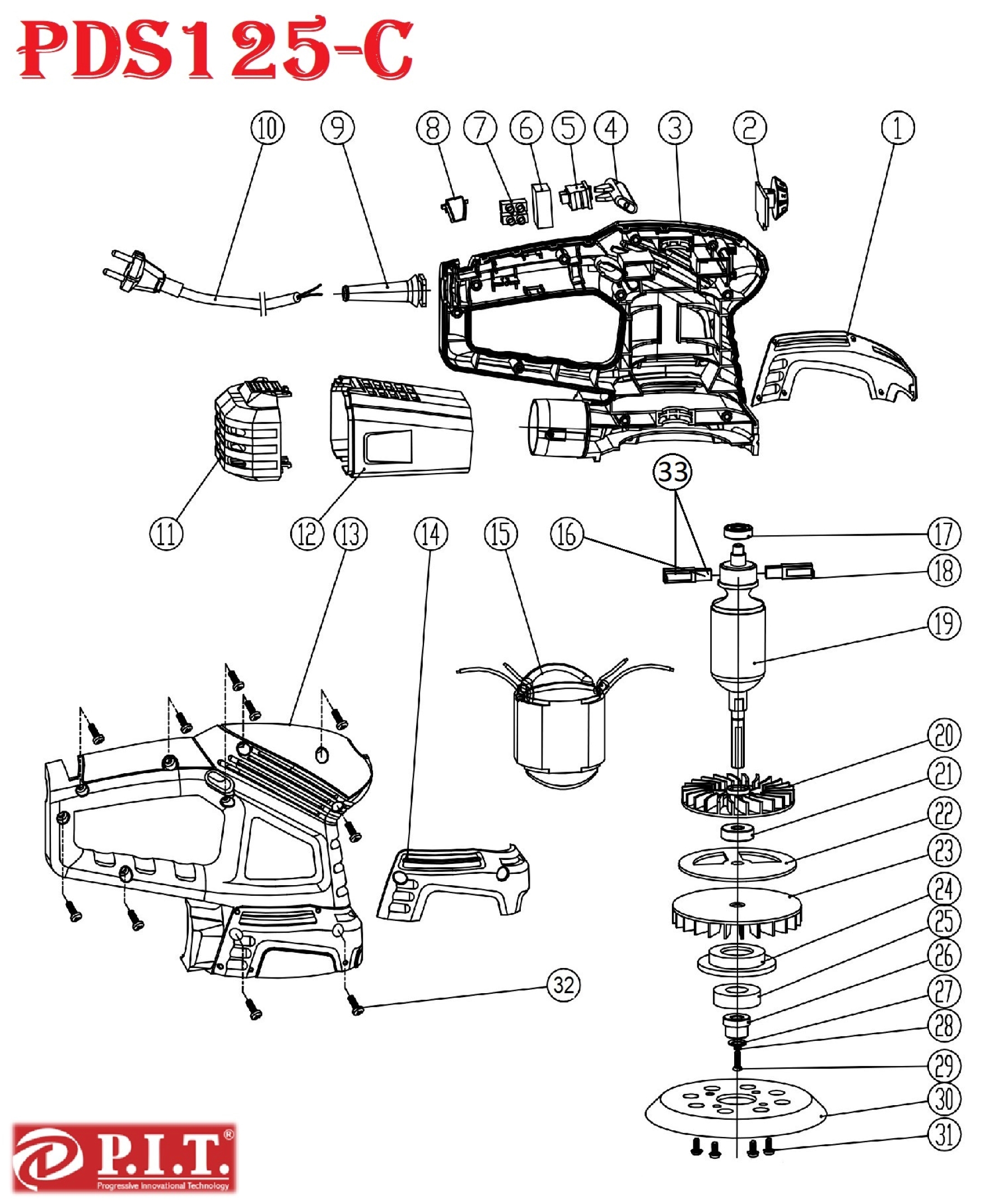 Шлифмашина эксцентриковая PDS125-C