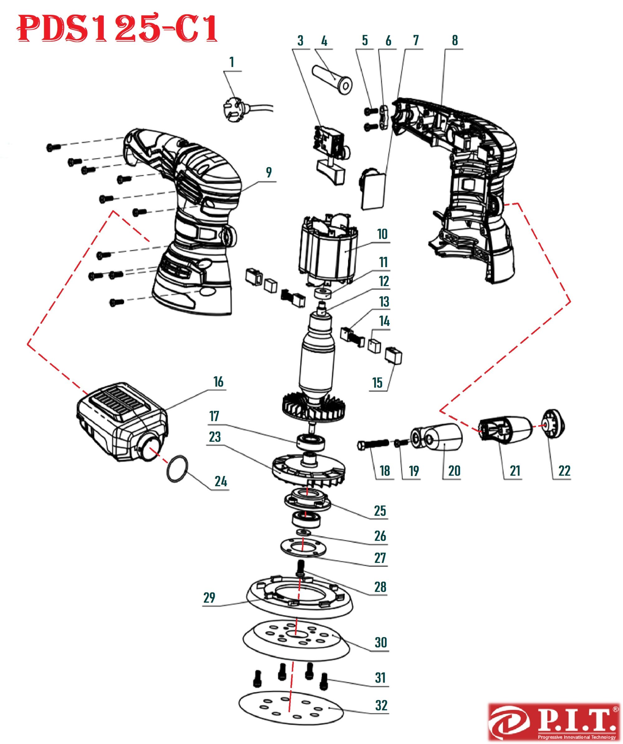 Шлифмашина эксцентриковая PDS125-C1