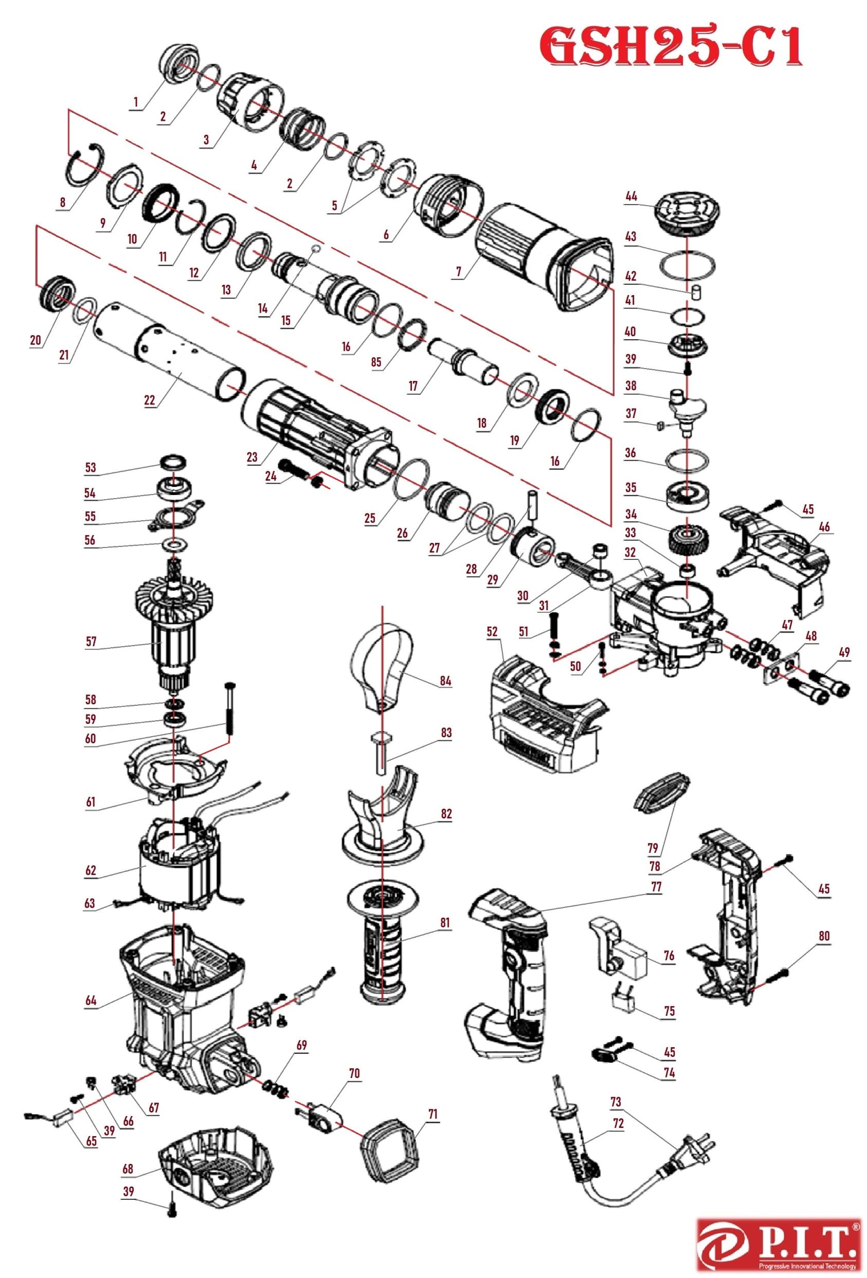 Молоток отбойный GSH25-C1