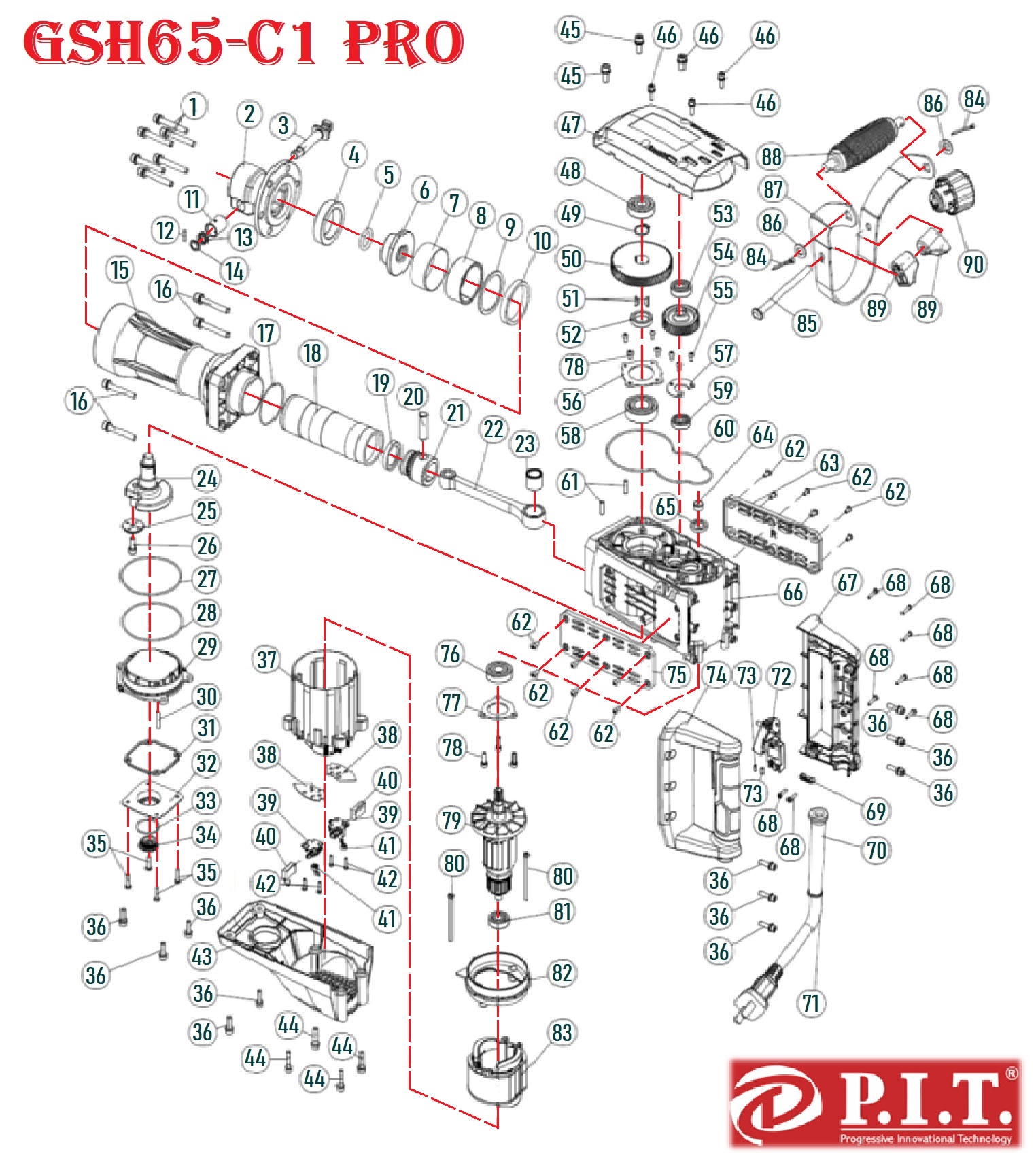 Молоток отбойный GSH65-C1 PRO