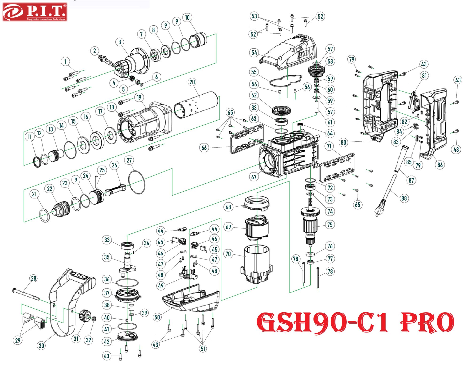 Молоток отбойный GSH90-C1 PRO