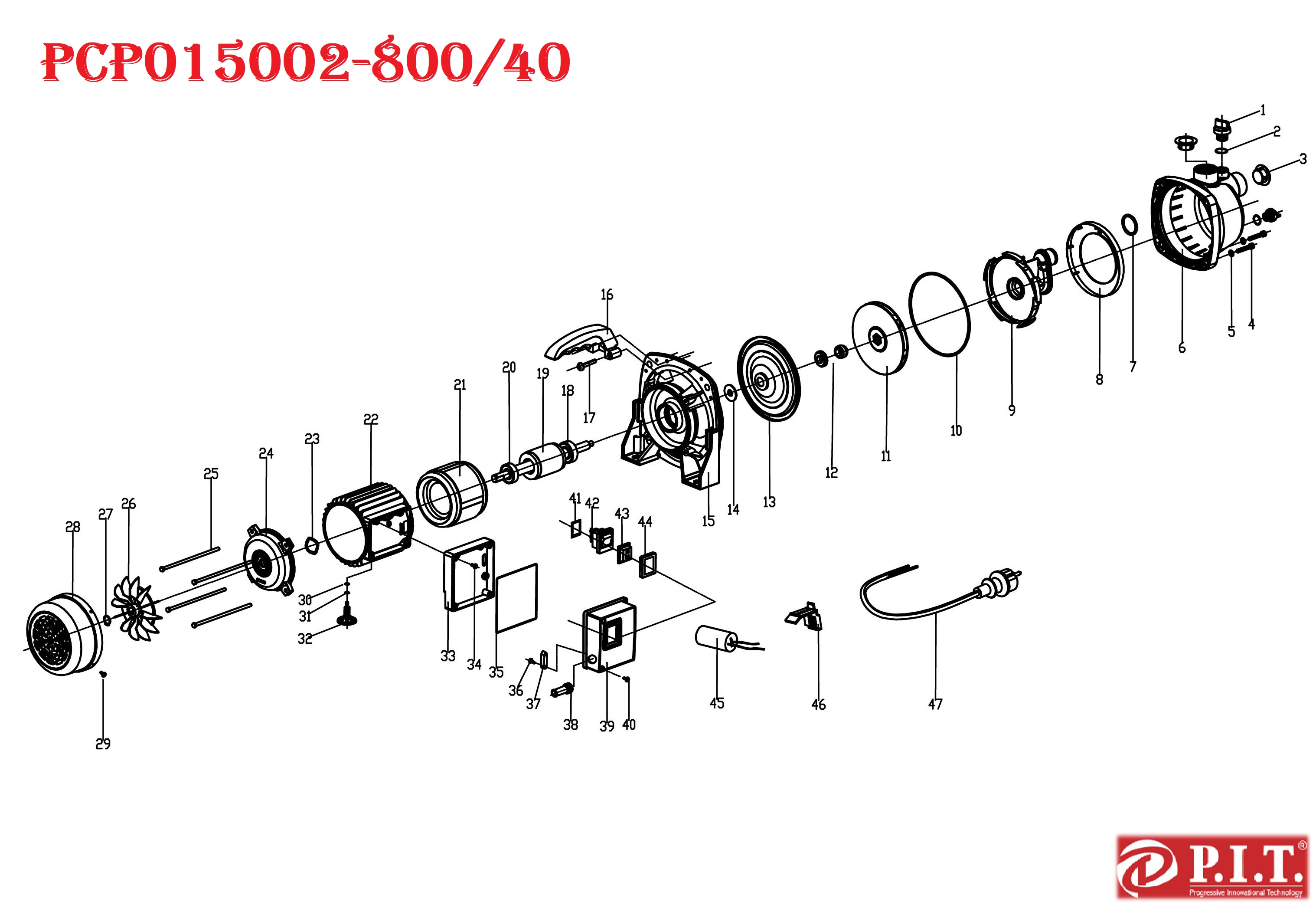 Насос садовый PCP015002-800/40