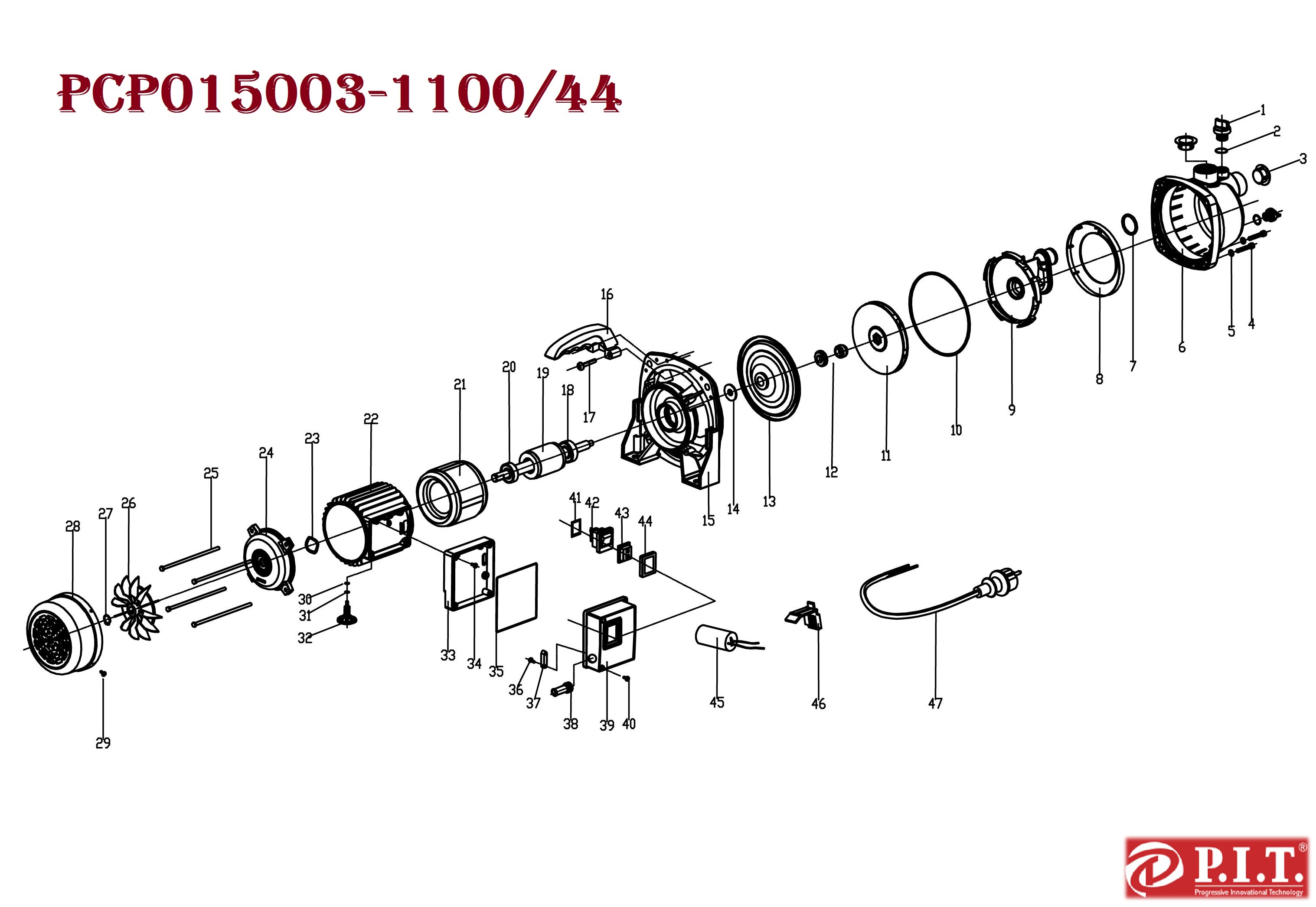 Насос садовый PCP015003-1100/44