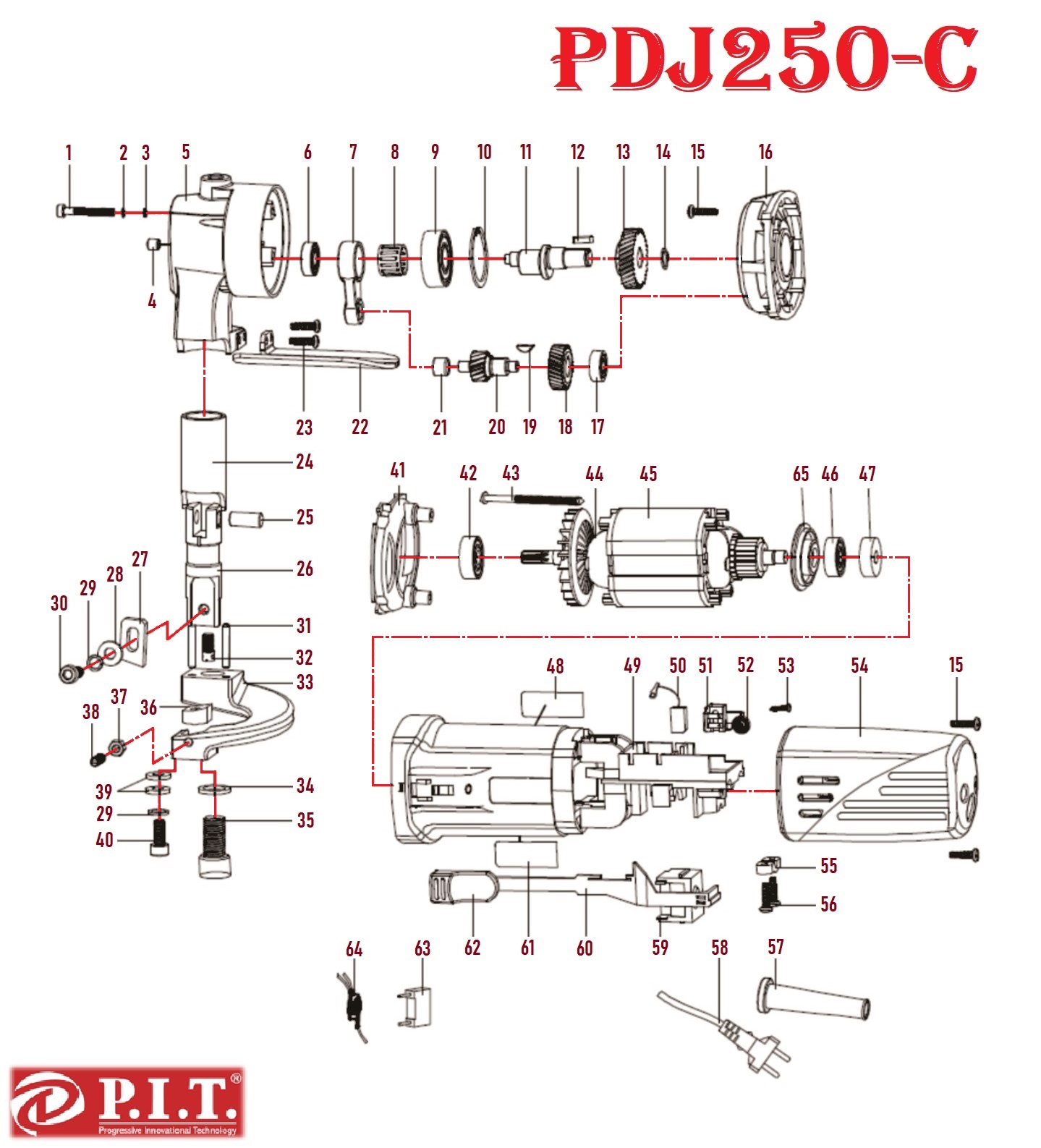 Ножницы электрические по металлу PDJ250-C