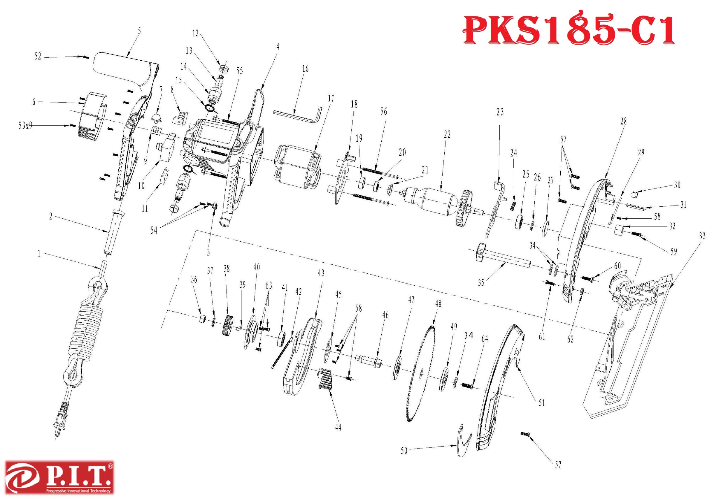 Пила циркулярная PKS185-C1