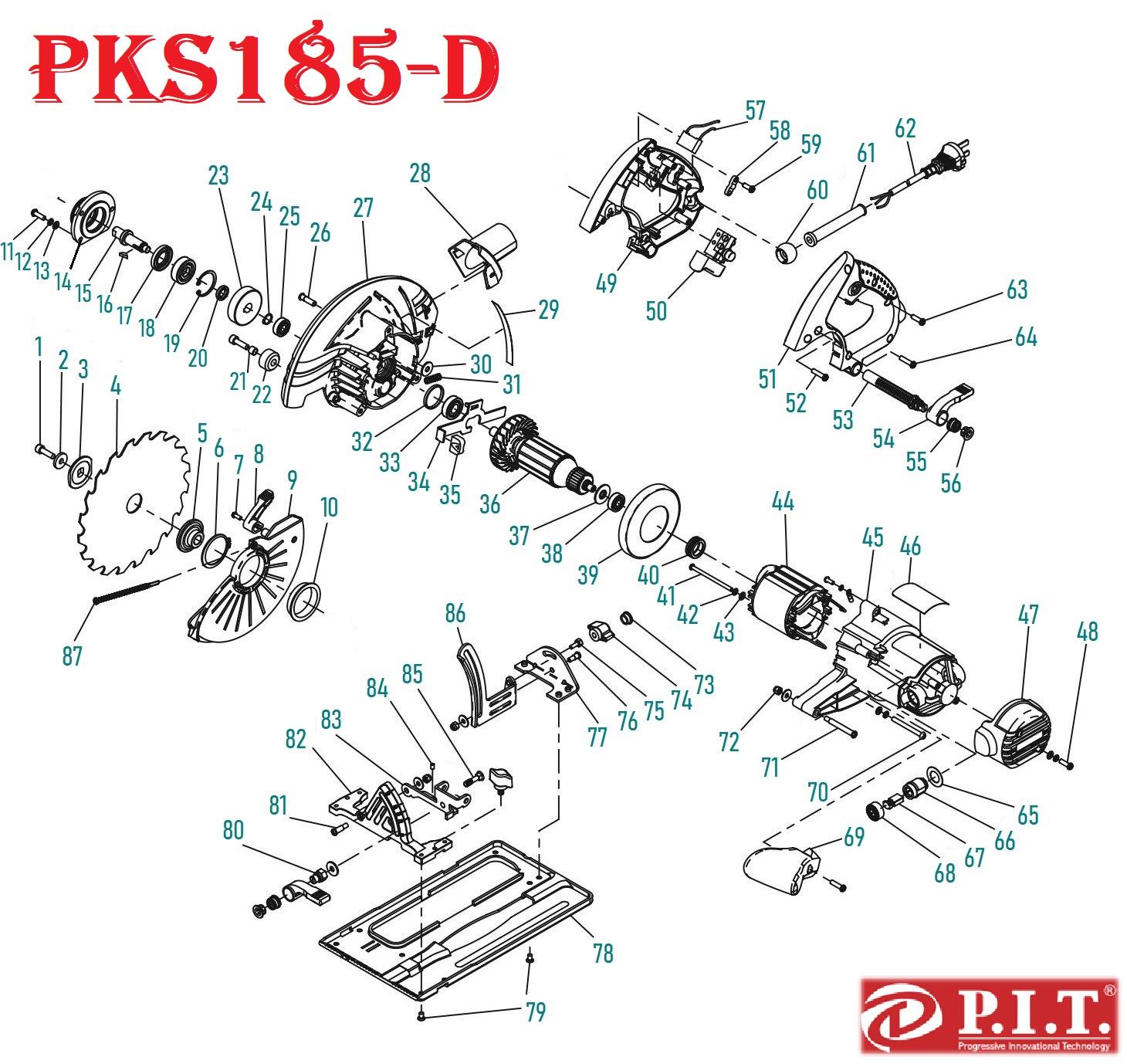 Пила циркулярная PKS185-D