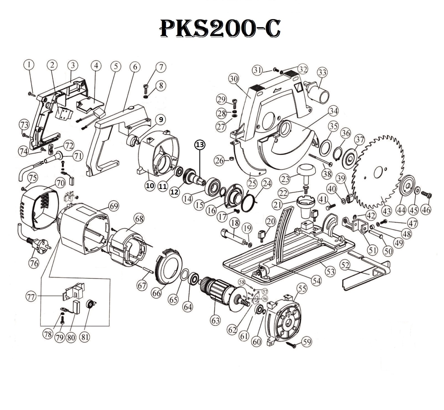 Пила циркулярная PKS200-C