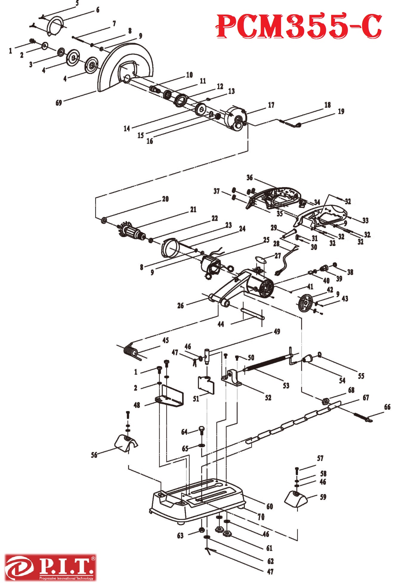 Пила отрезная по металлу  PCM355-C