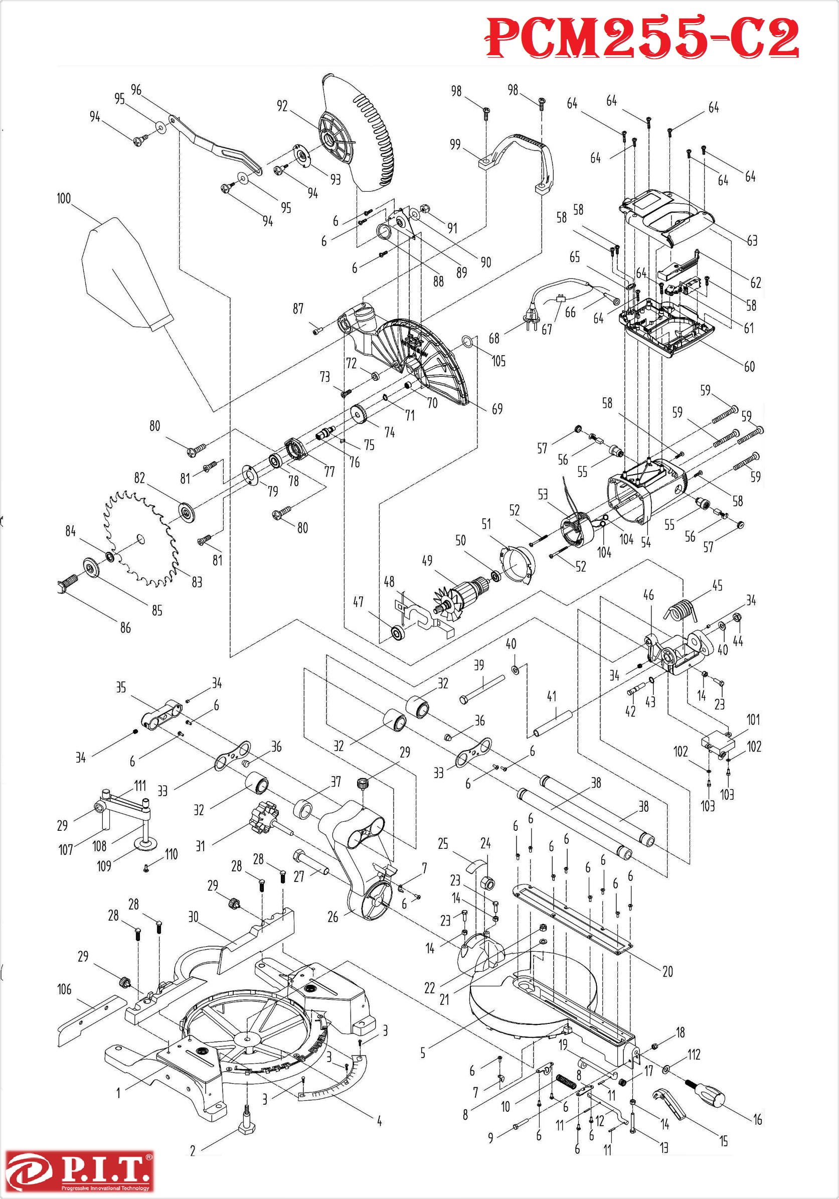 Пила торцовочная PCM255-C2