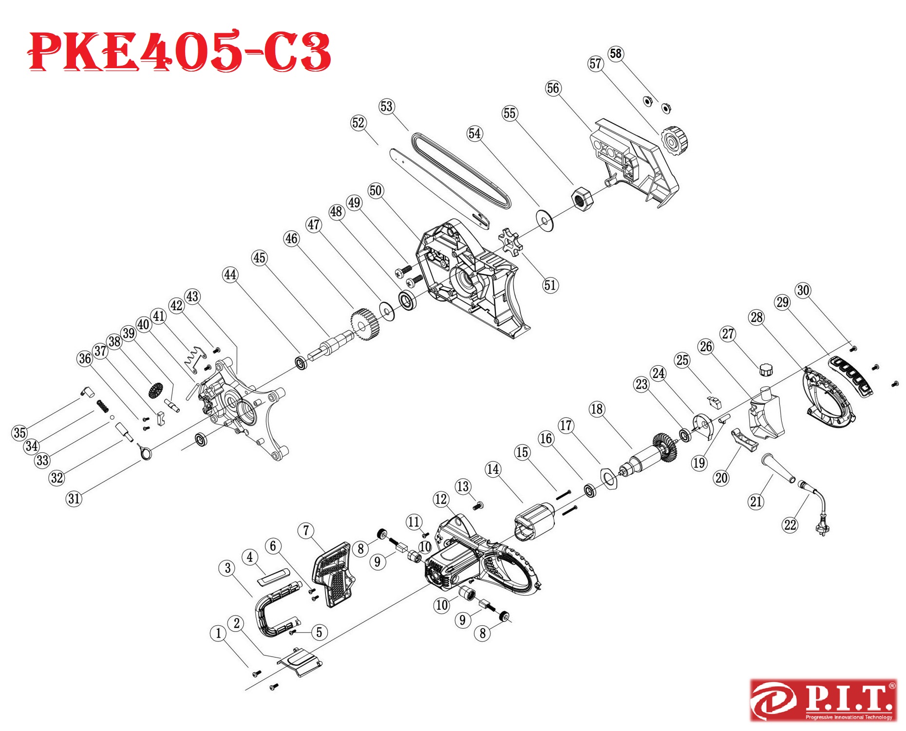 Пила цепная электрическая PKE405-C3