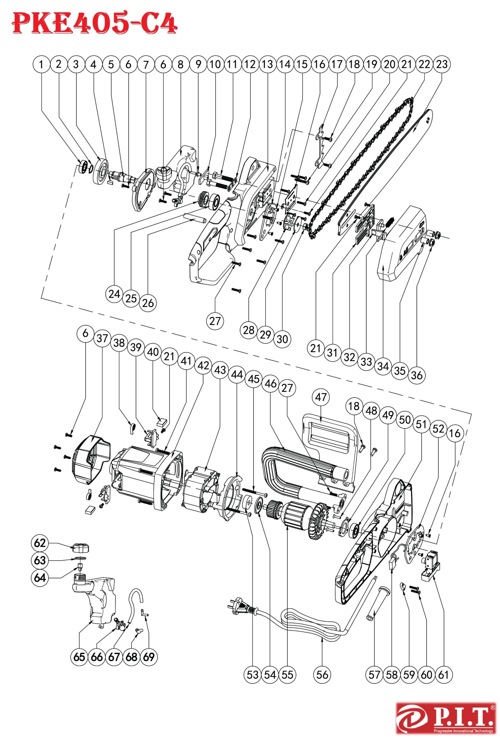 Пила цепная электрическая PKE405-C4