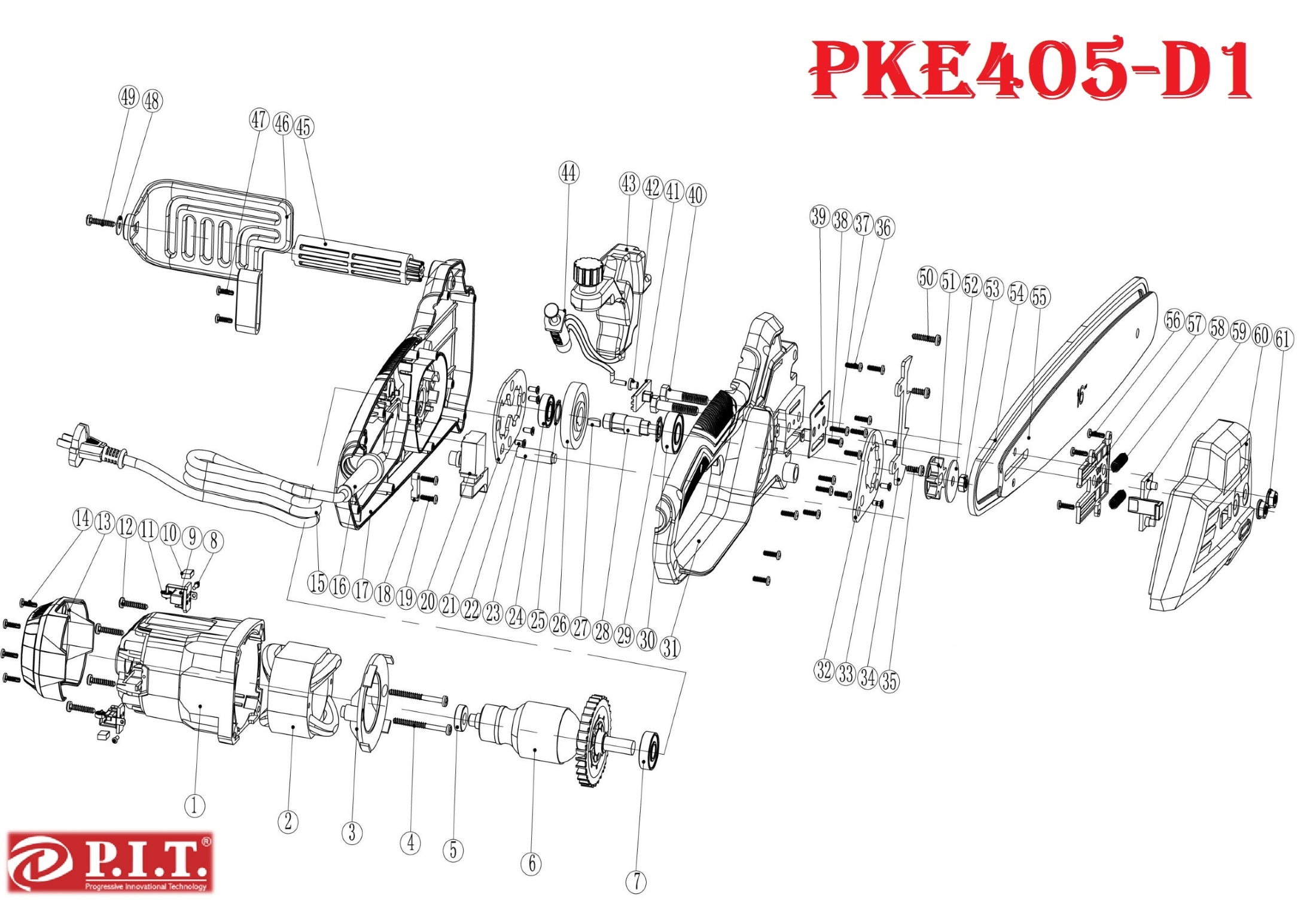 Пила цепная электрическая PKE405-D1