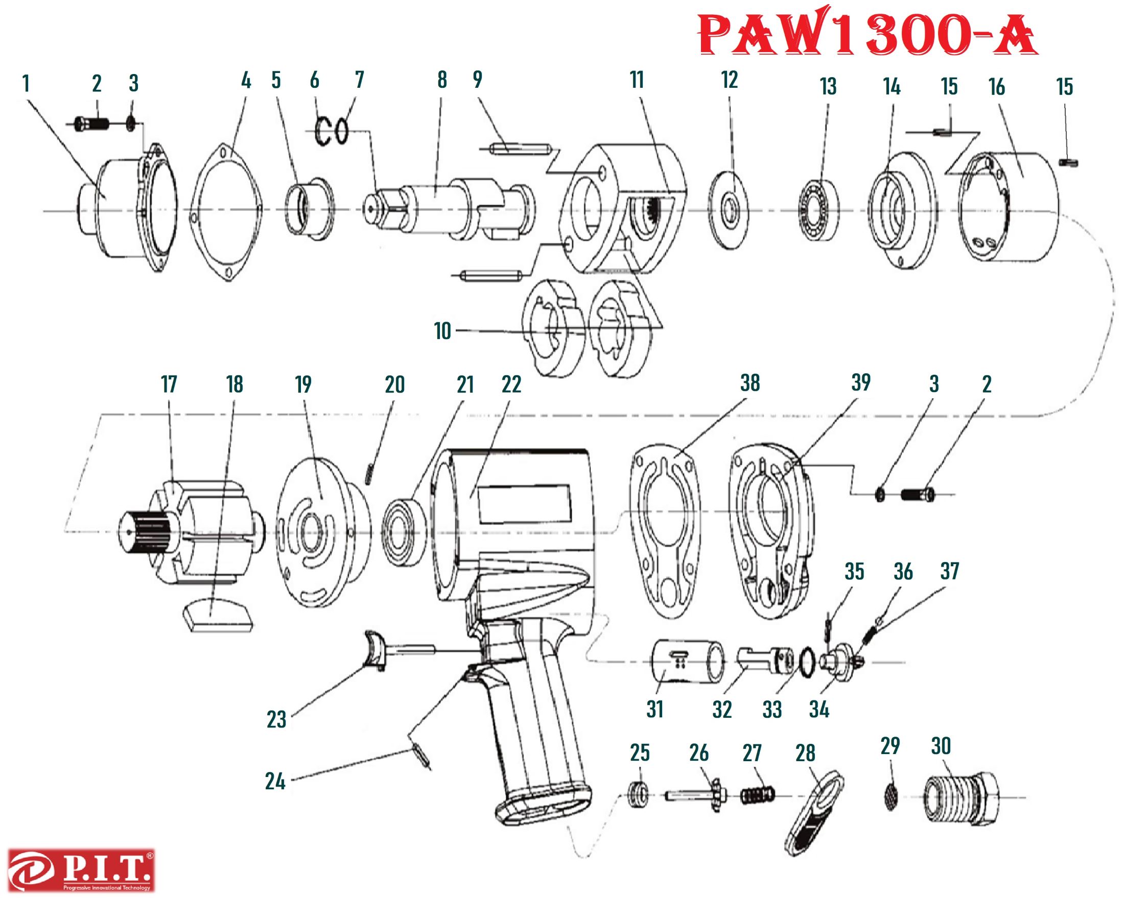 Гайковерт пневматический PAW1300-A