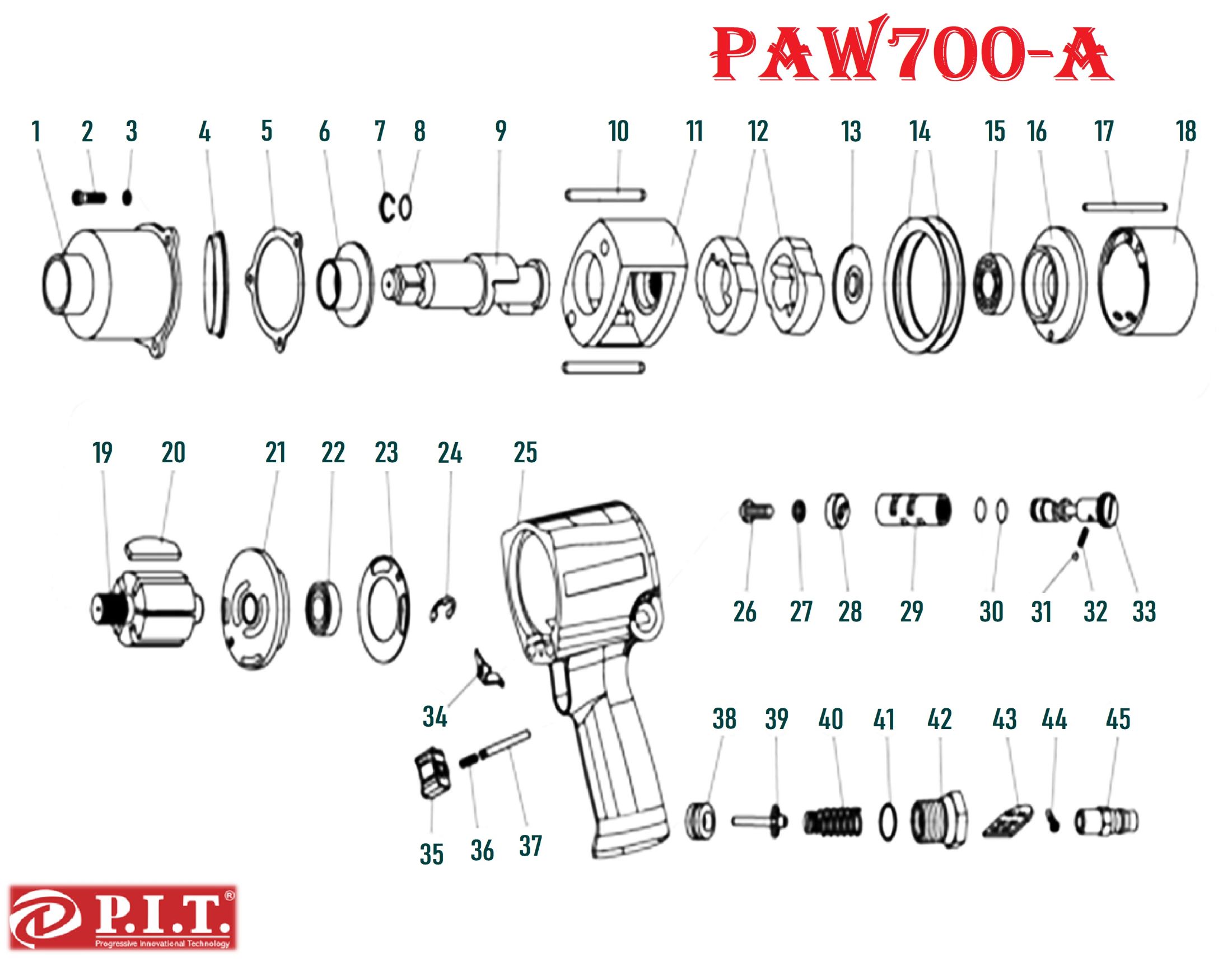 Гайковерт пневматический PAW700-A