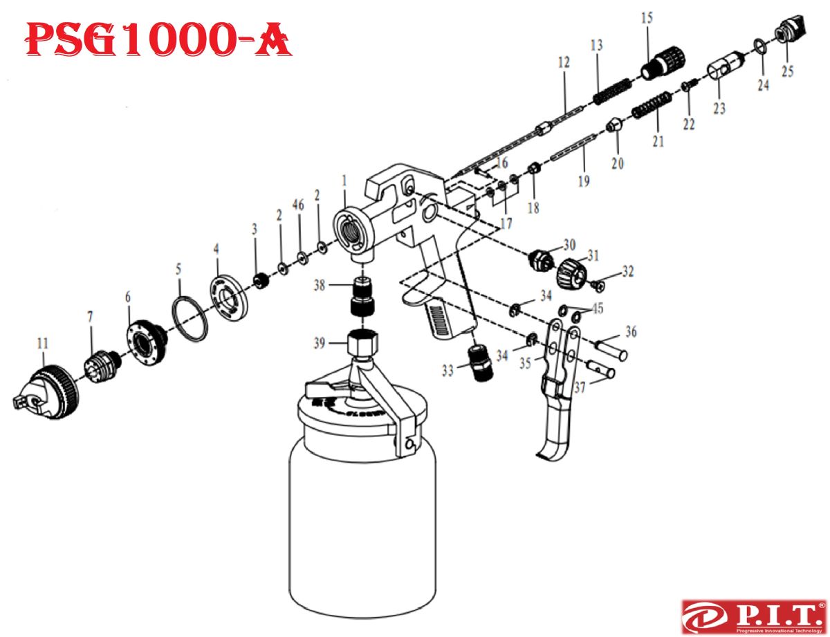 Краскопульт пневматический PSG1000-A