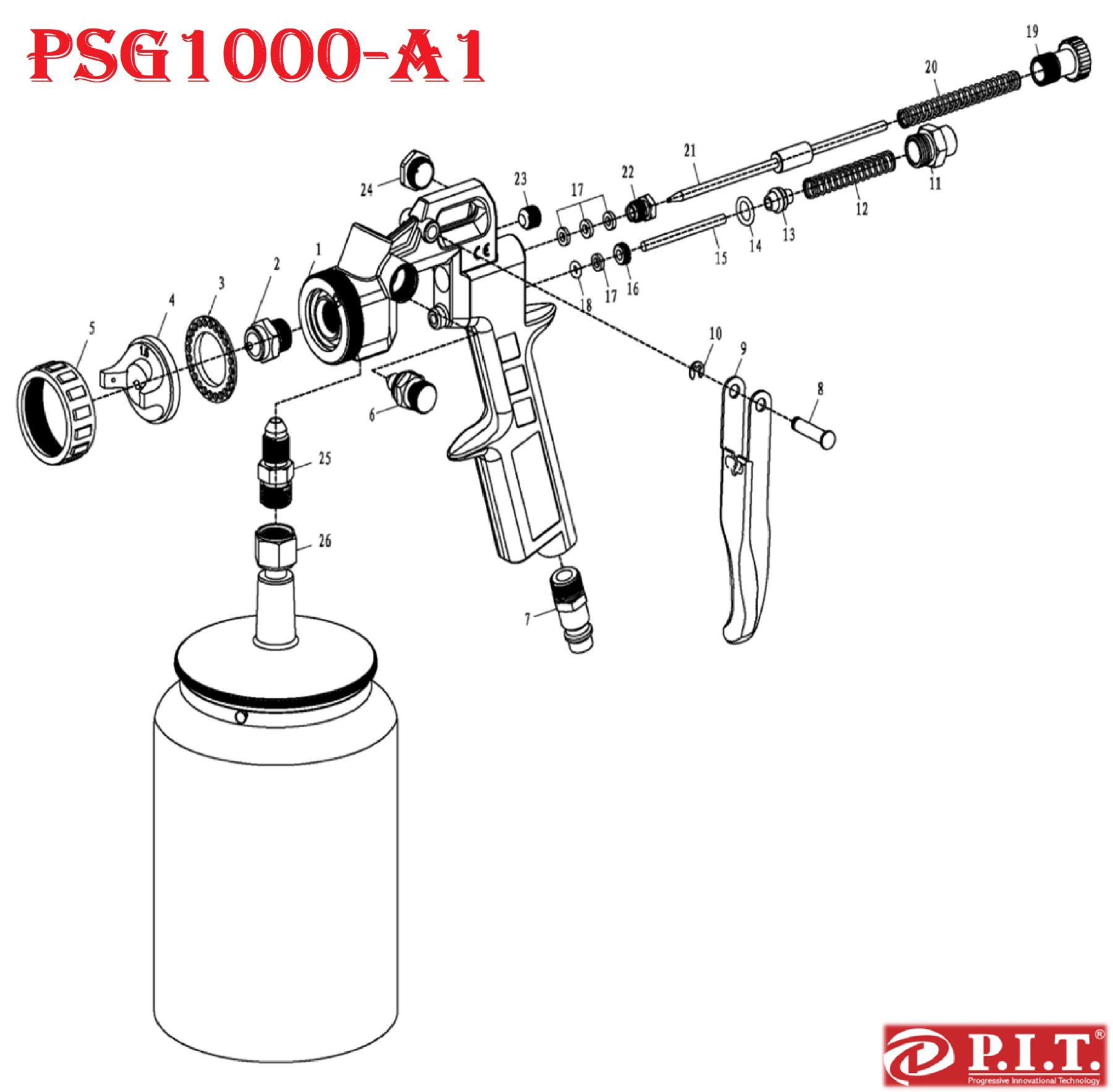 Краскопульт пневматический PSG1000-A1