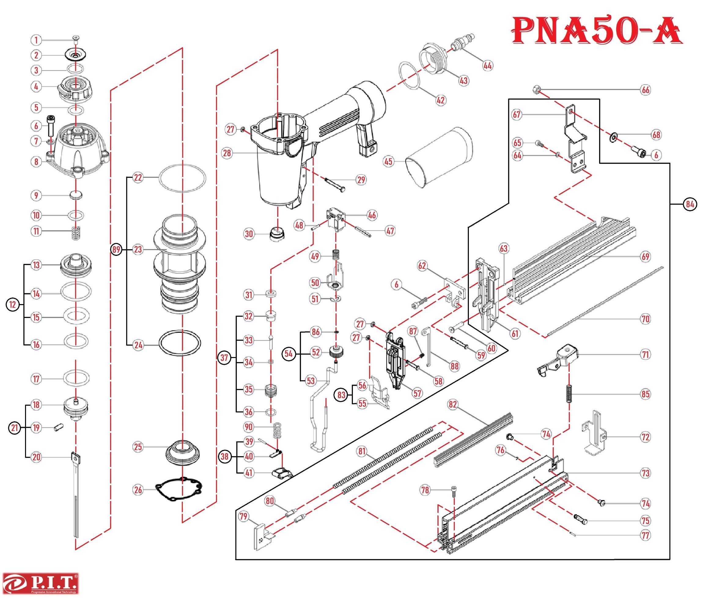 Степлер пневматический PNA50-A