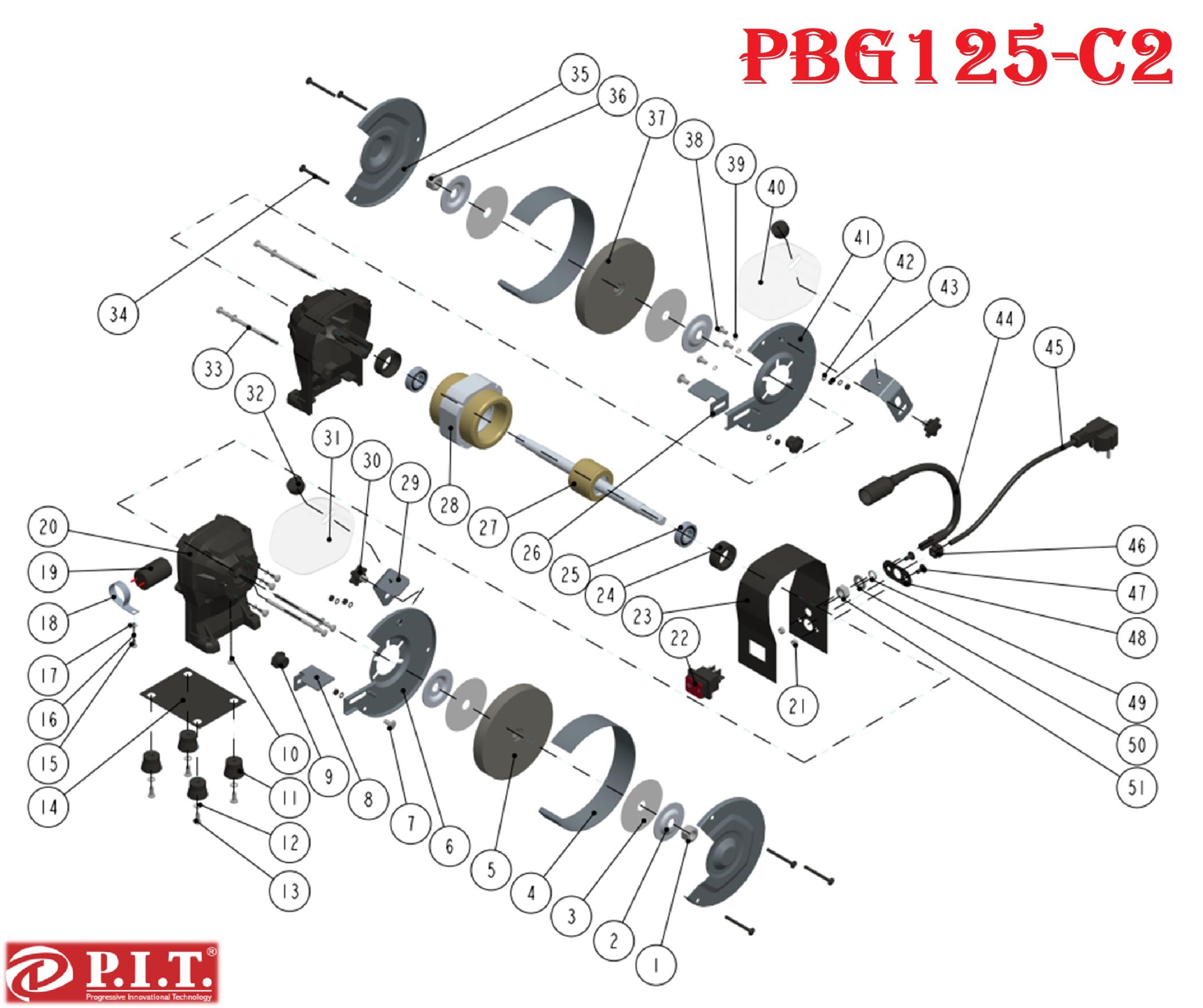 Станок точильный PBG125-C2