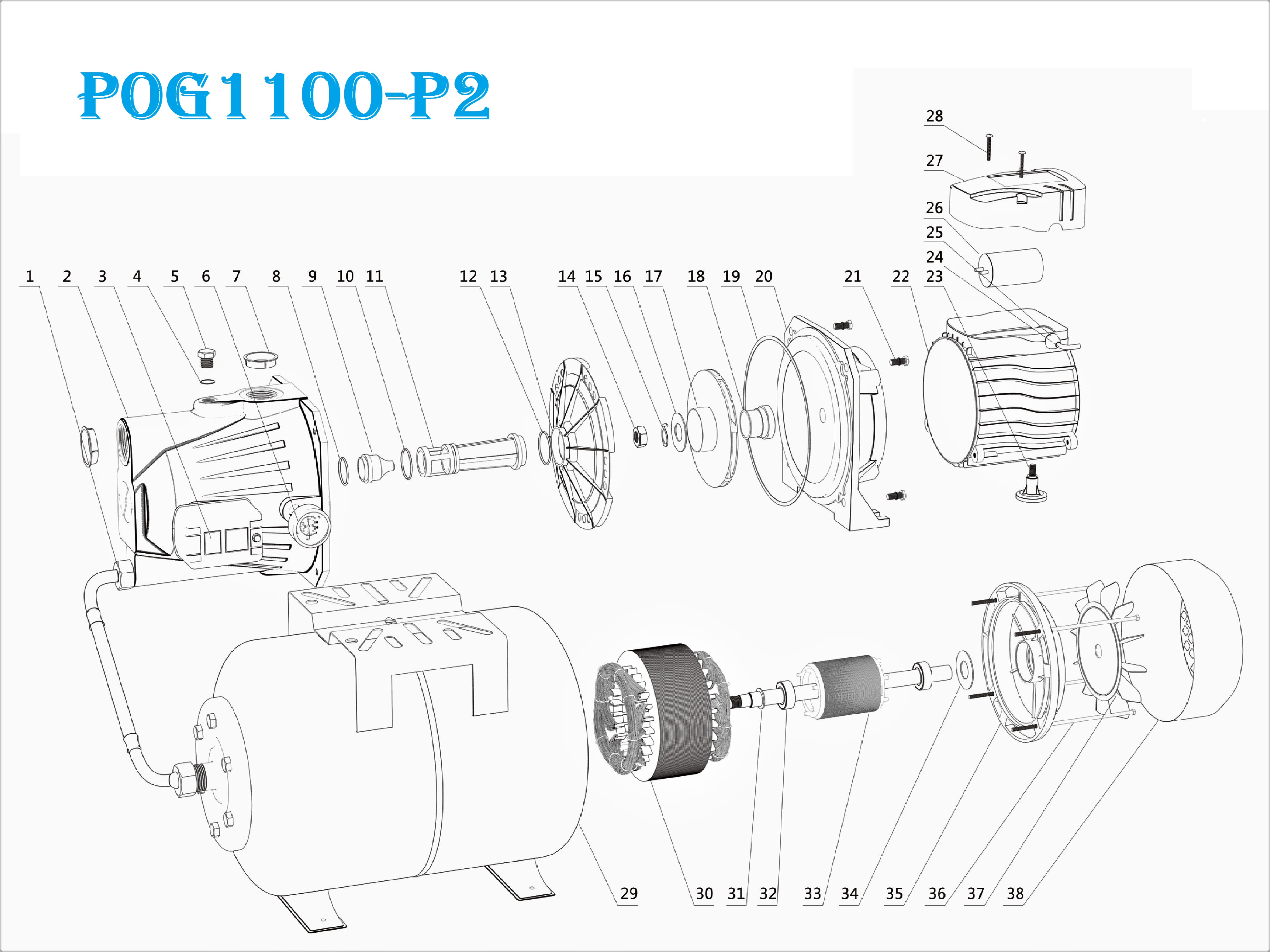 Станция насосная POG1100-P2