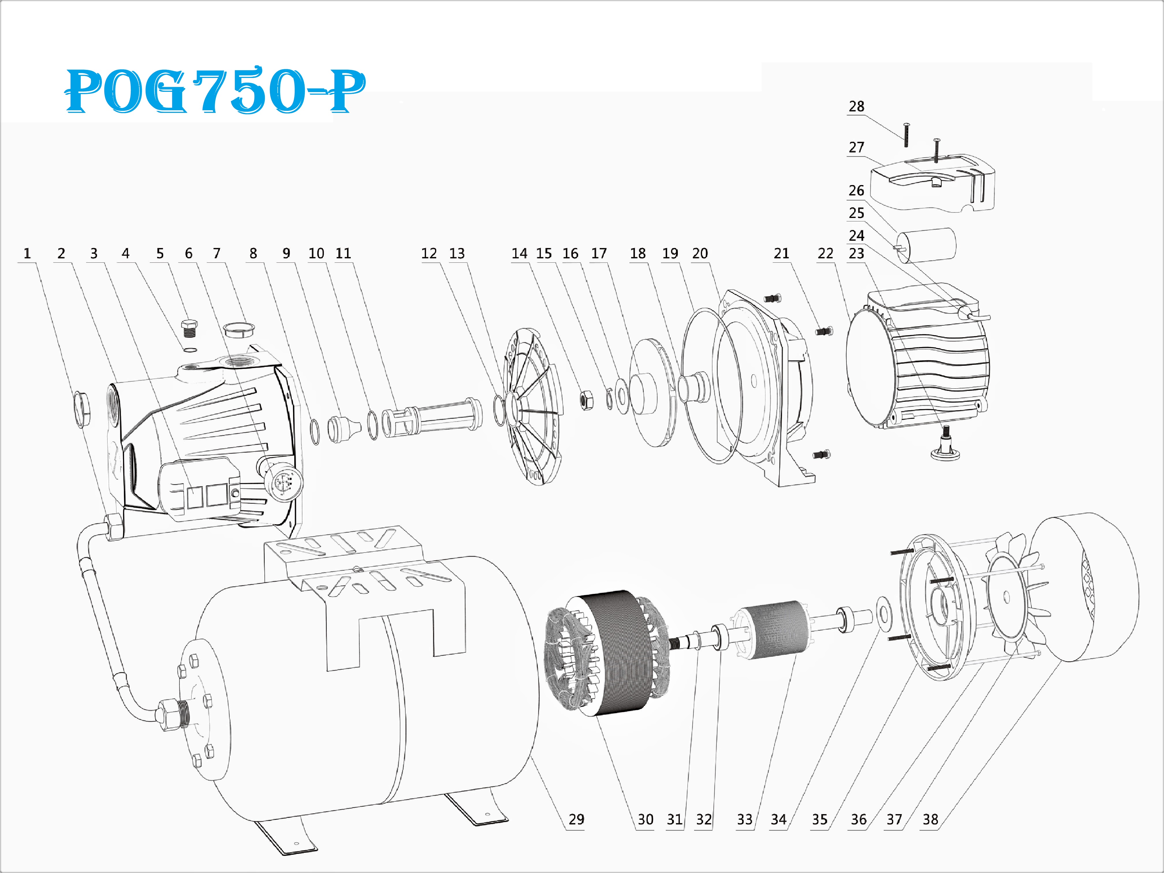 Станция насосная POG750-P