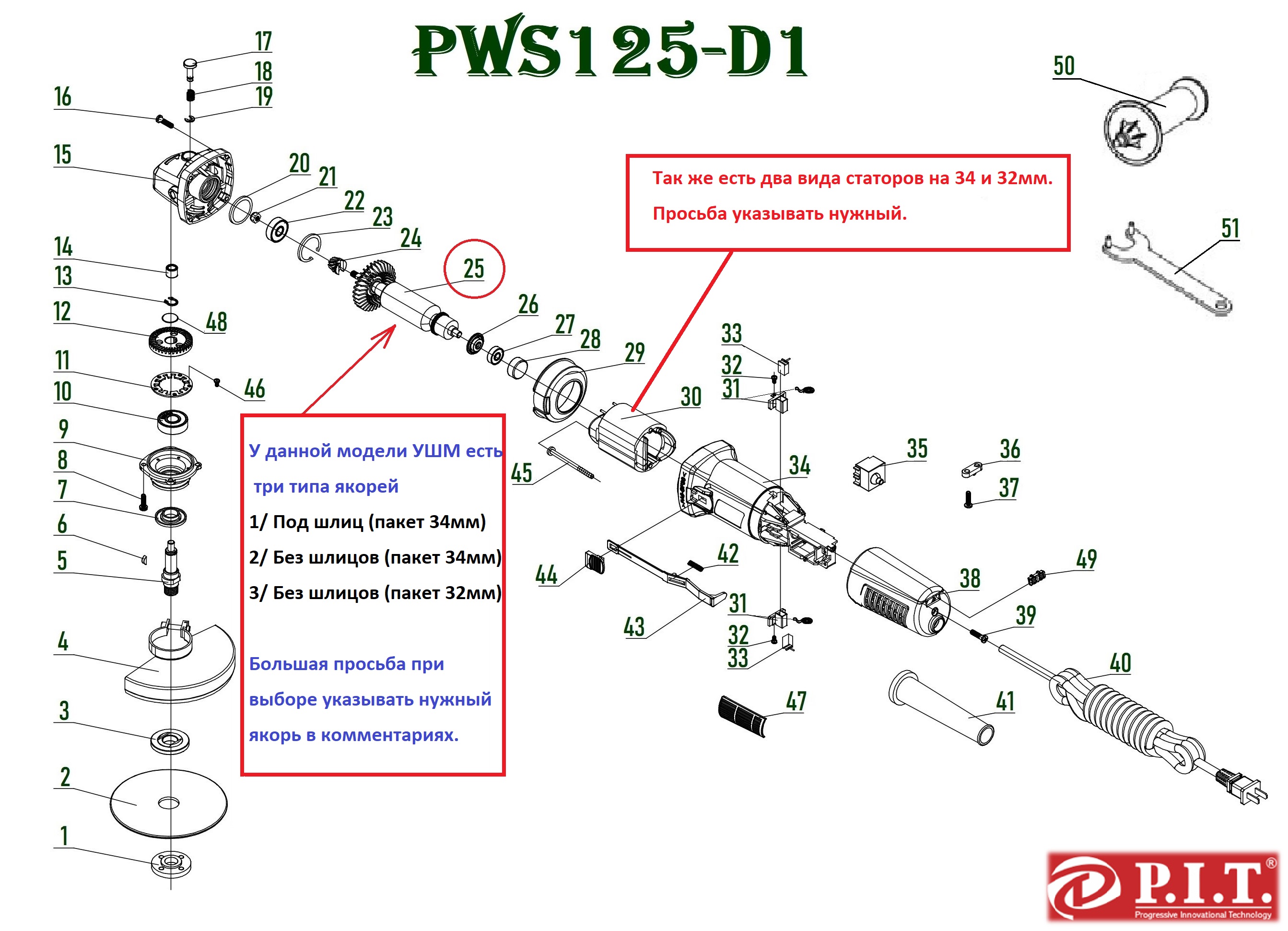 Шлифмашина угловая PWS125-D1