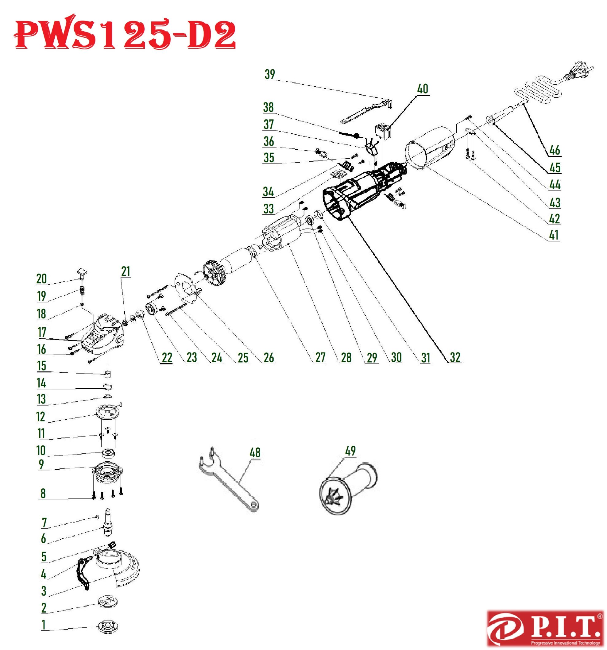 Шлифмашина угловая PWS125-D2