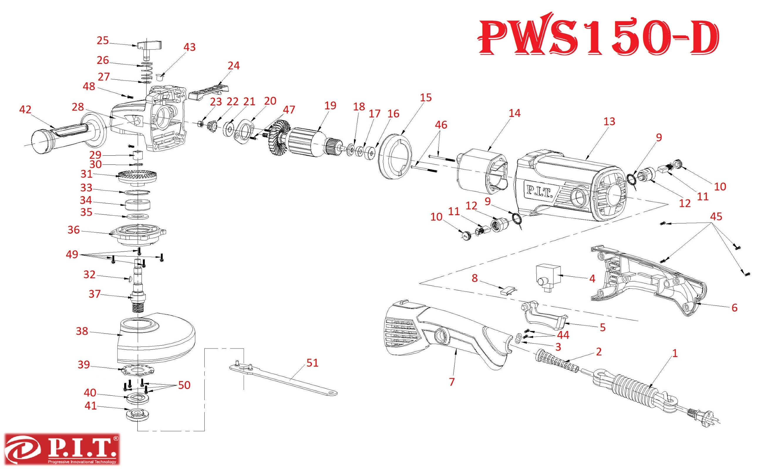 Шлифмашина угловая PWS150-D