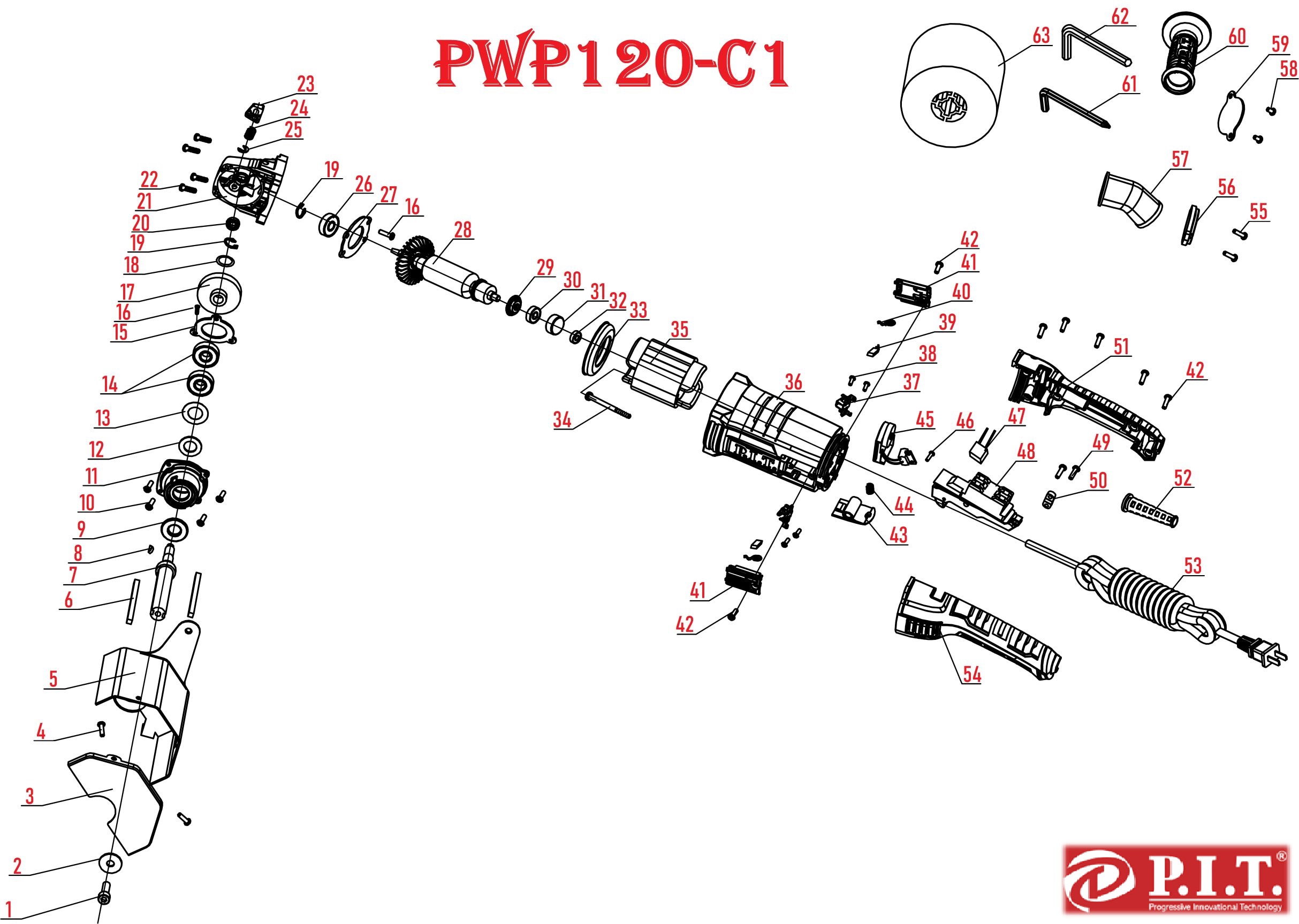 Щеточная шлифмашина PWP120-C1