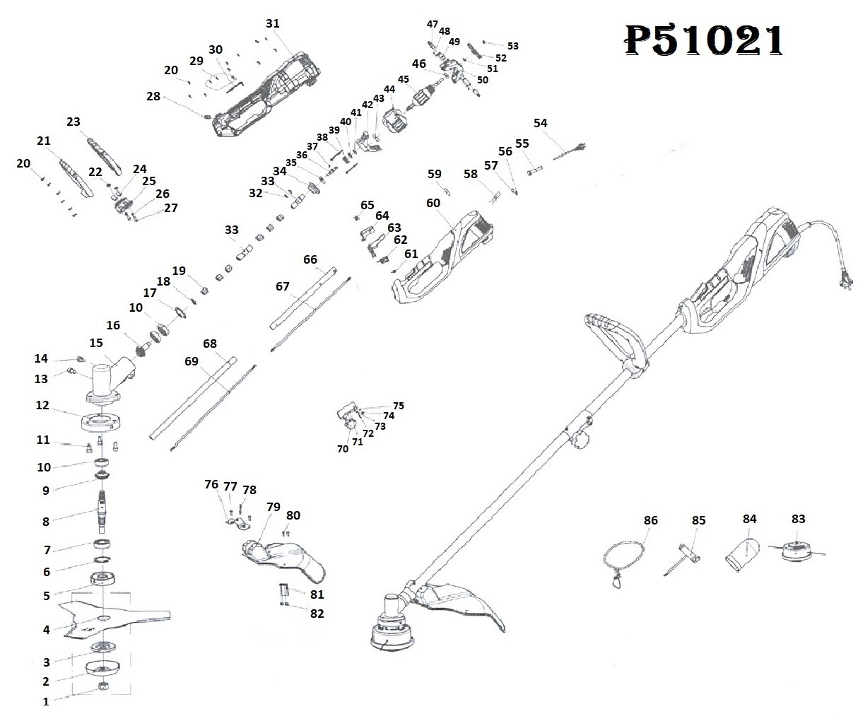 Электротриммер  P51021 (РШ)